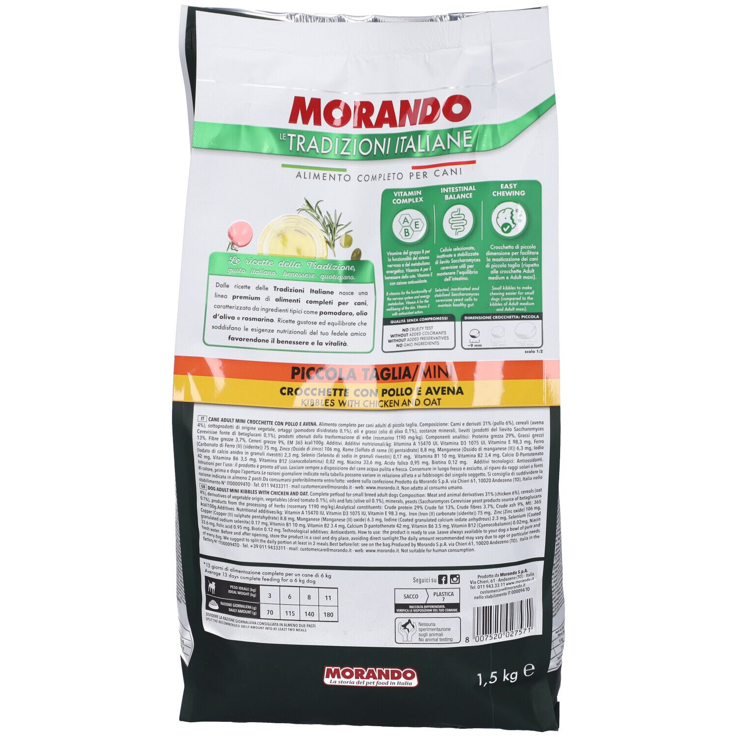 Lattina di cibo per cani Morando, 405g, manzo in salsa.