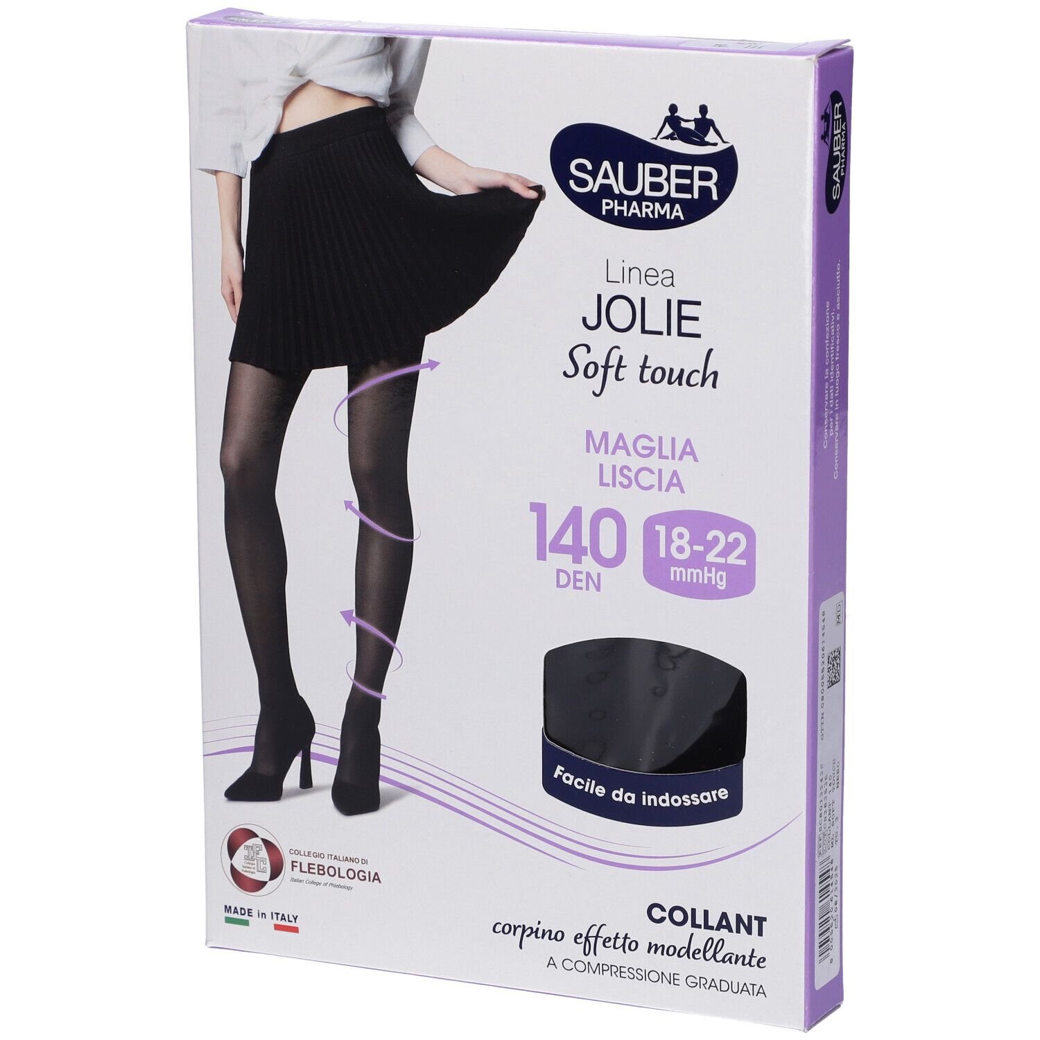 Sauber Pharma Collant Jolie 140 Denari Colore Nero Taglia 3 + SAUBER SYSTEM VEN GEL 125 ML