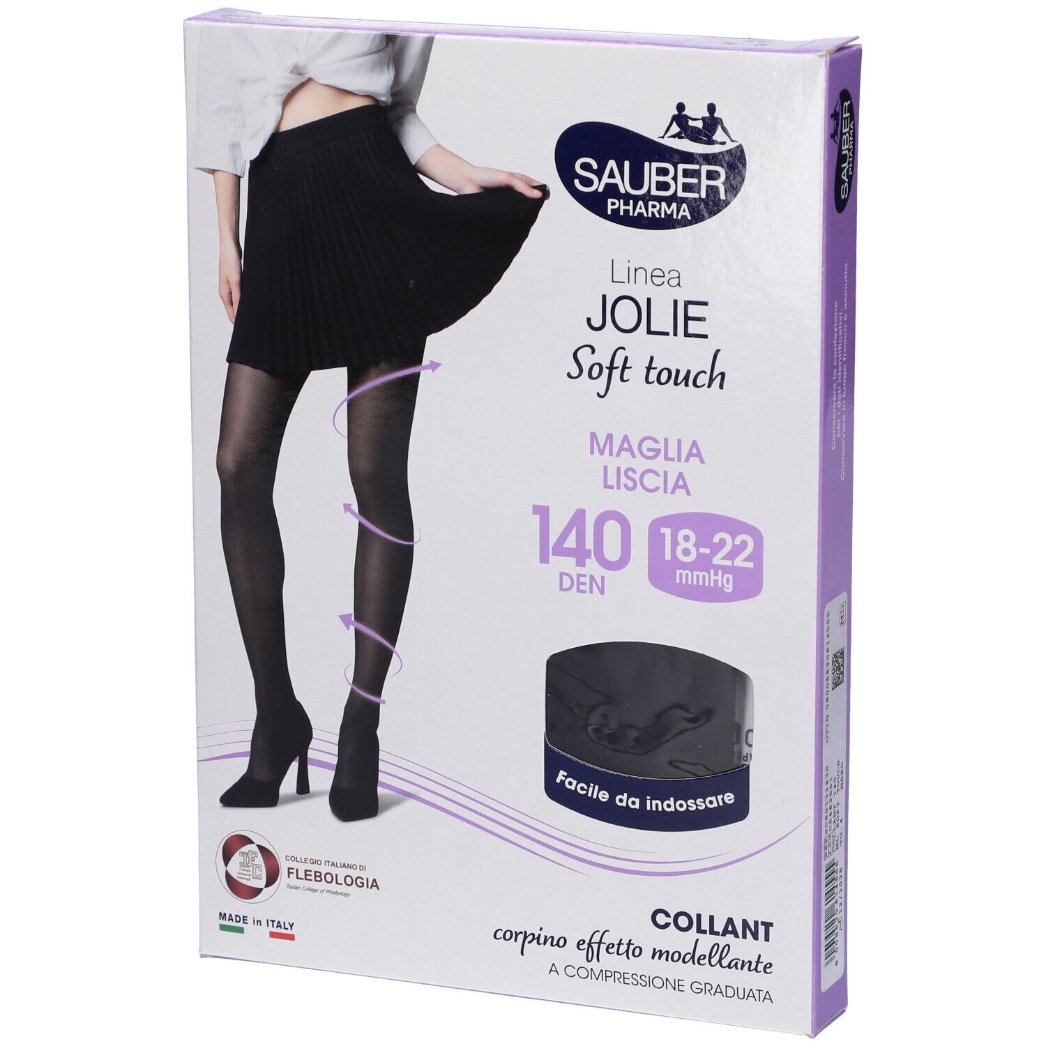 Sauber Pharma Collant Shaping Jolie 140 Denari Colore Nero Taglia 4 + SAUBER SYSTEM VEN GEL 125 ML