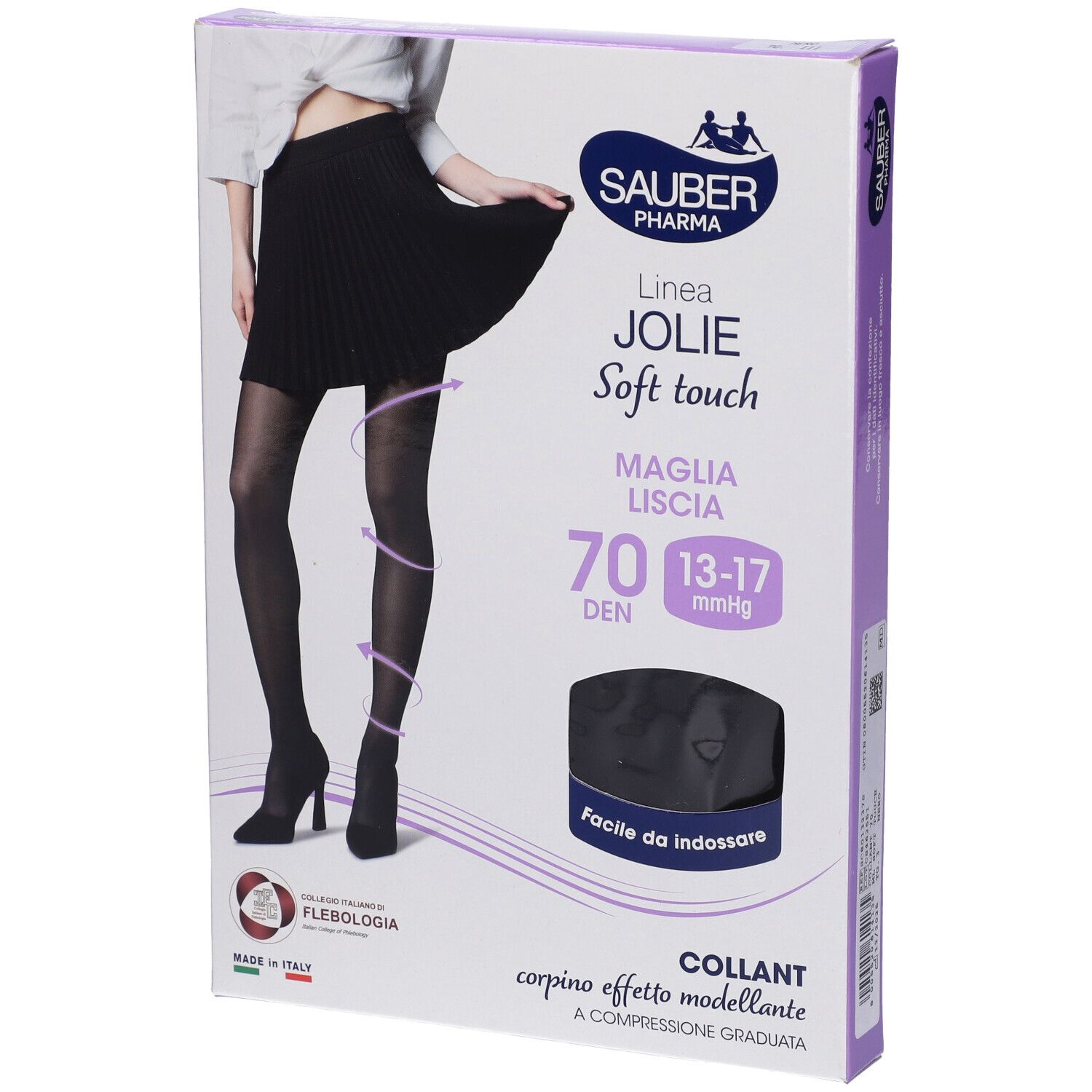 Sauber Pharma Collant Jolie 70 Denari Colore Nero Taglia 3 + SAUBER SYSTEM VEN GEL 125 ML