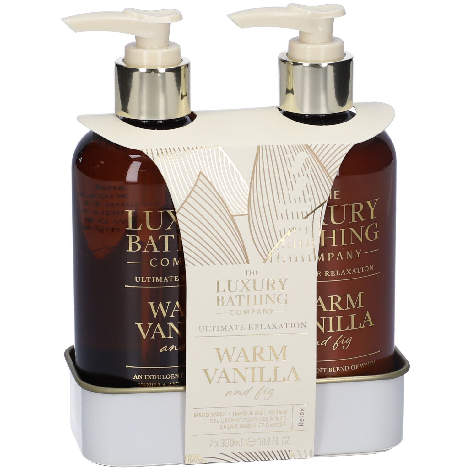 The Luxury Bathing Company Set Regalo Vaniglia Calda e Fico Sapone Sapone + Crema Mani e Unghie