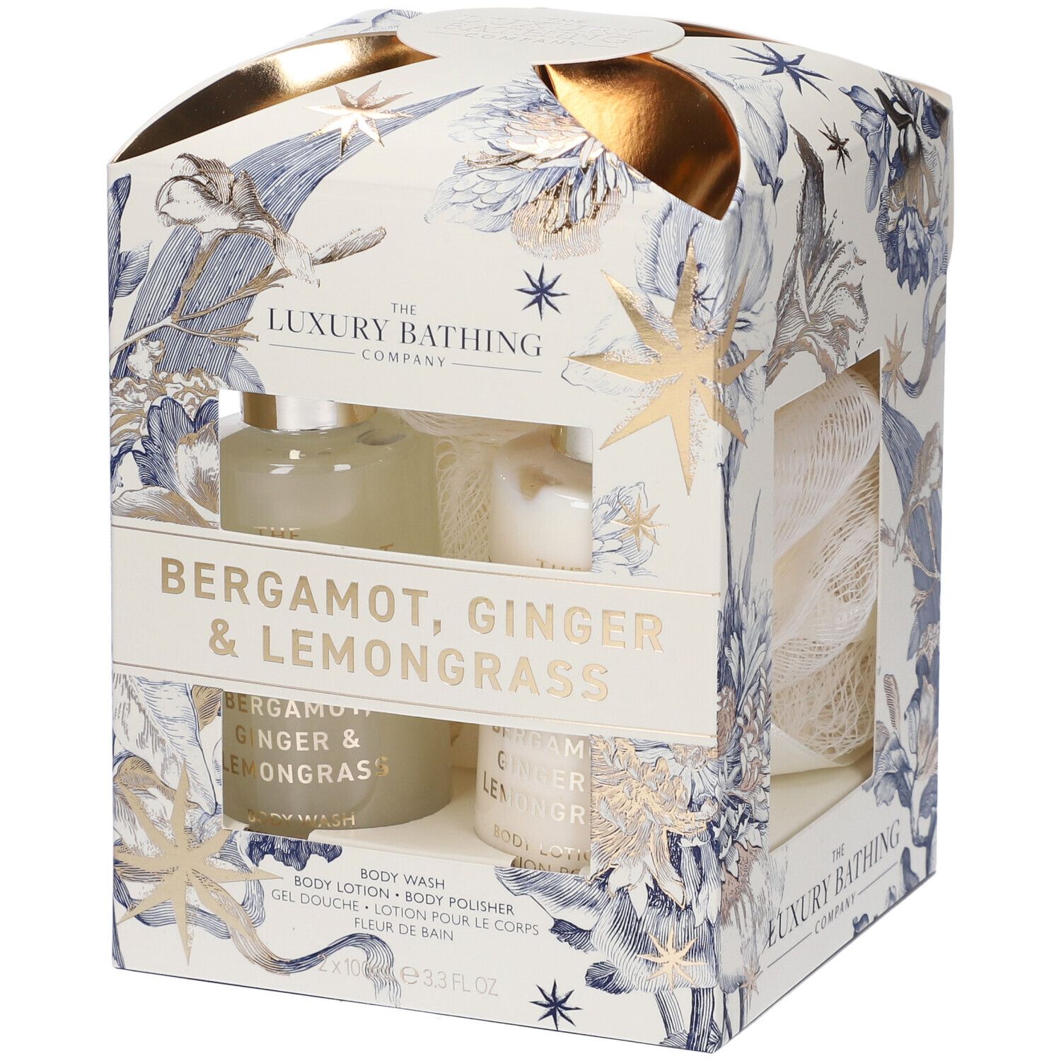 The Luxury Bathing Company Set Regalo Bergamotto, Zenzero & Lemongrass Bagnodoccia + Lozione Corpo + Spugna Omaggio