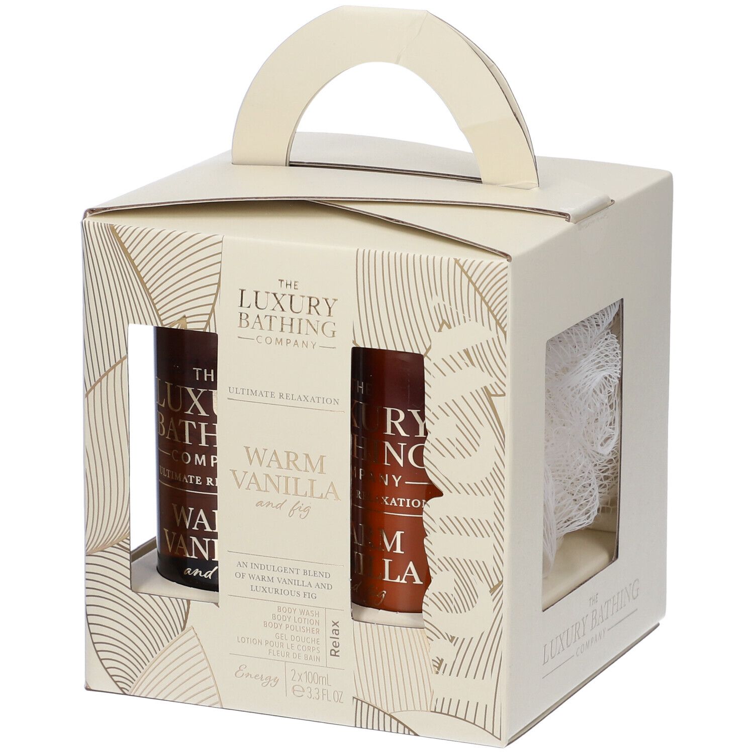 The Luxury Bathing Company Set Regalo Vaniglia Calda & Fico Bagnodoccia + Lozione Corpo + Spugna Esfoliante Corpo Omaggio