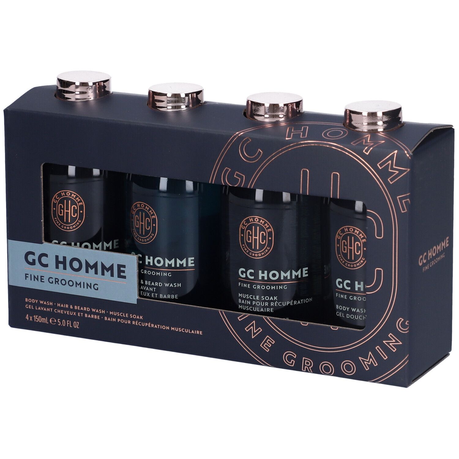 The Luxury Bathing Company GC Homme Set Regalo Gel Doccia x 2 + Gel Lavante Capelli e Barba + Ammollo per Muscoli
