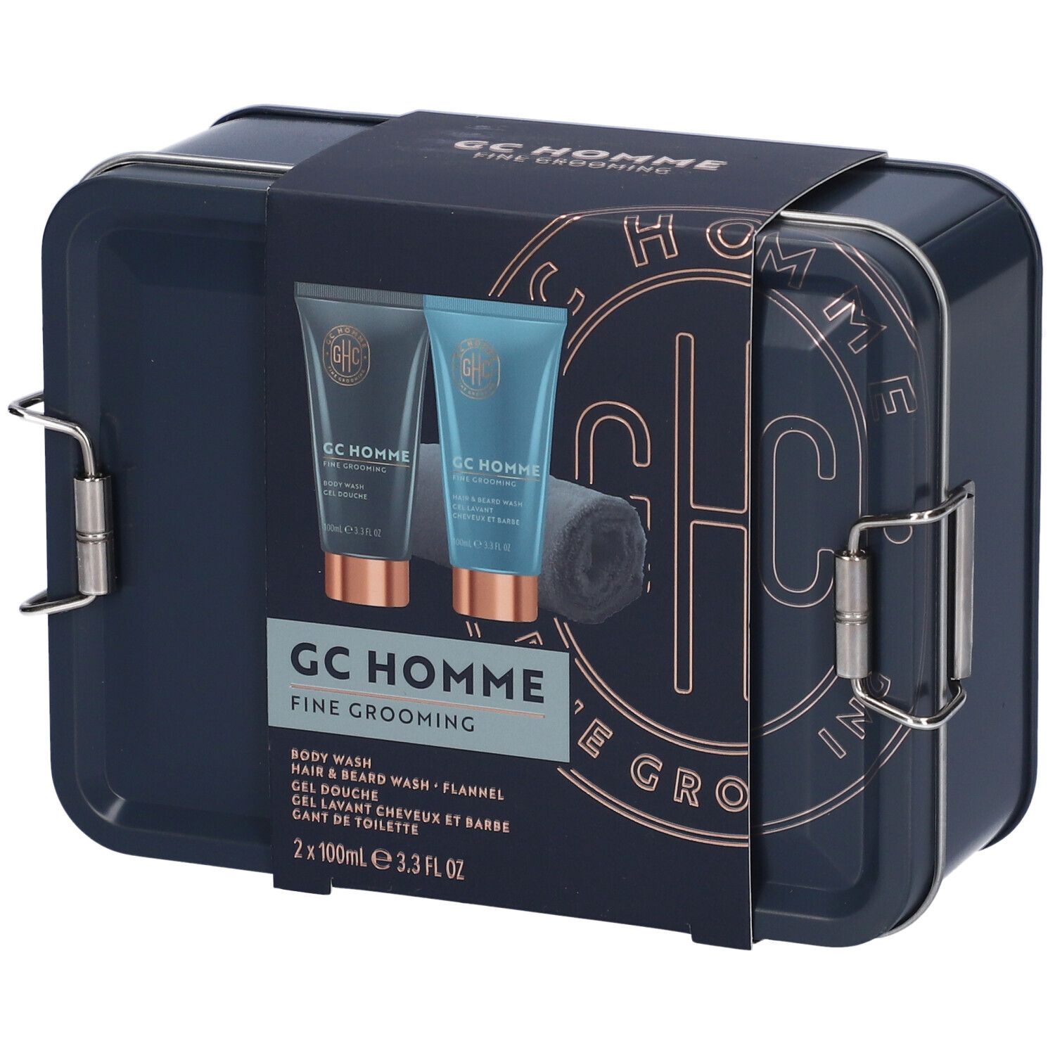 The Luxury Bathing Company GC Homme Set Regalo Gel Doccia + Gel Lavante per Capelli e Barba + Flanella in Cotone Omaggio