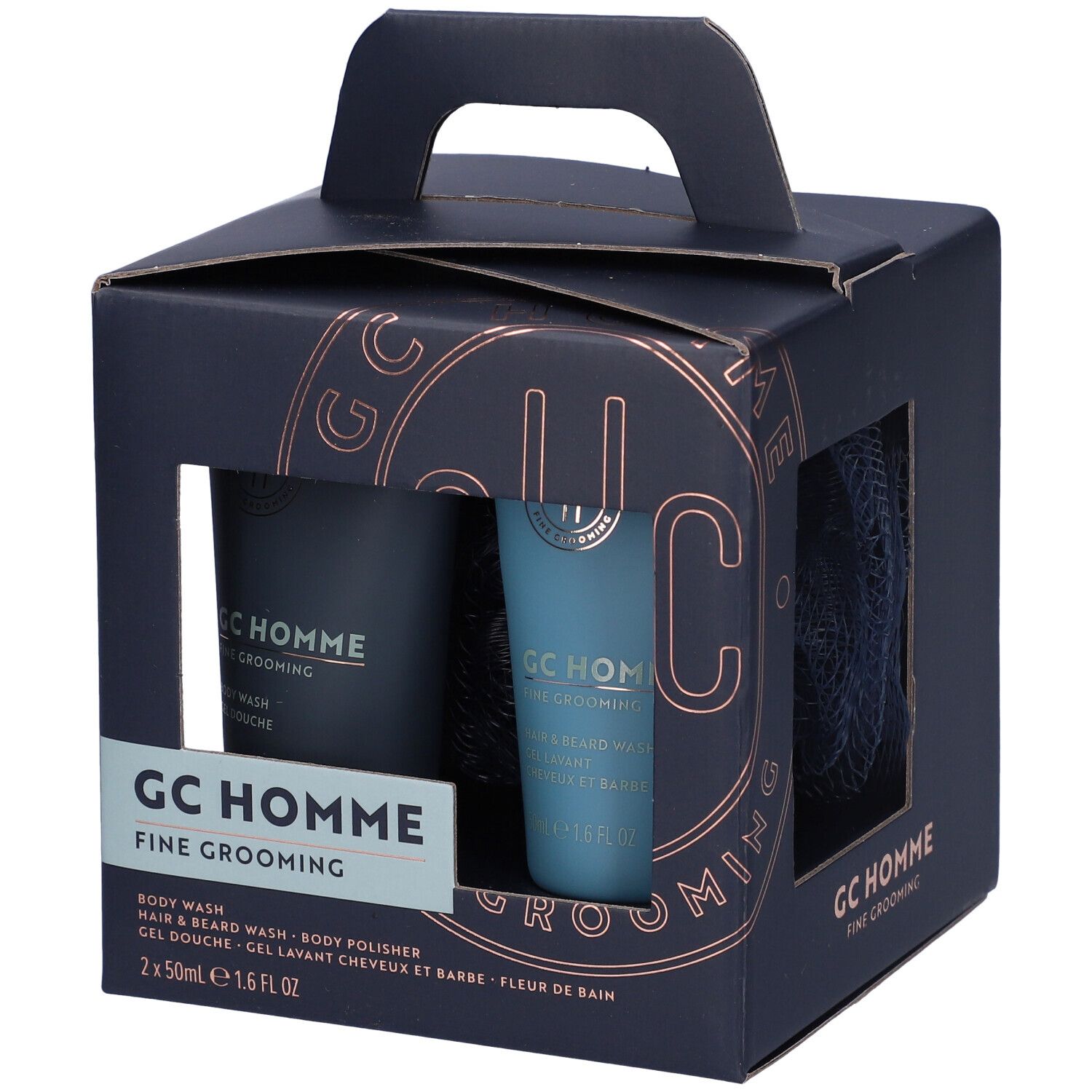 The Luxury Bathing Company GC Homme Set Regalo Gel Doccia + Gel Lavante Capelli e Barba + Spugna Corpo