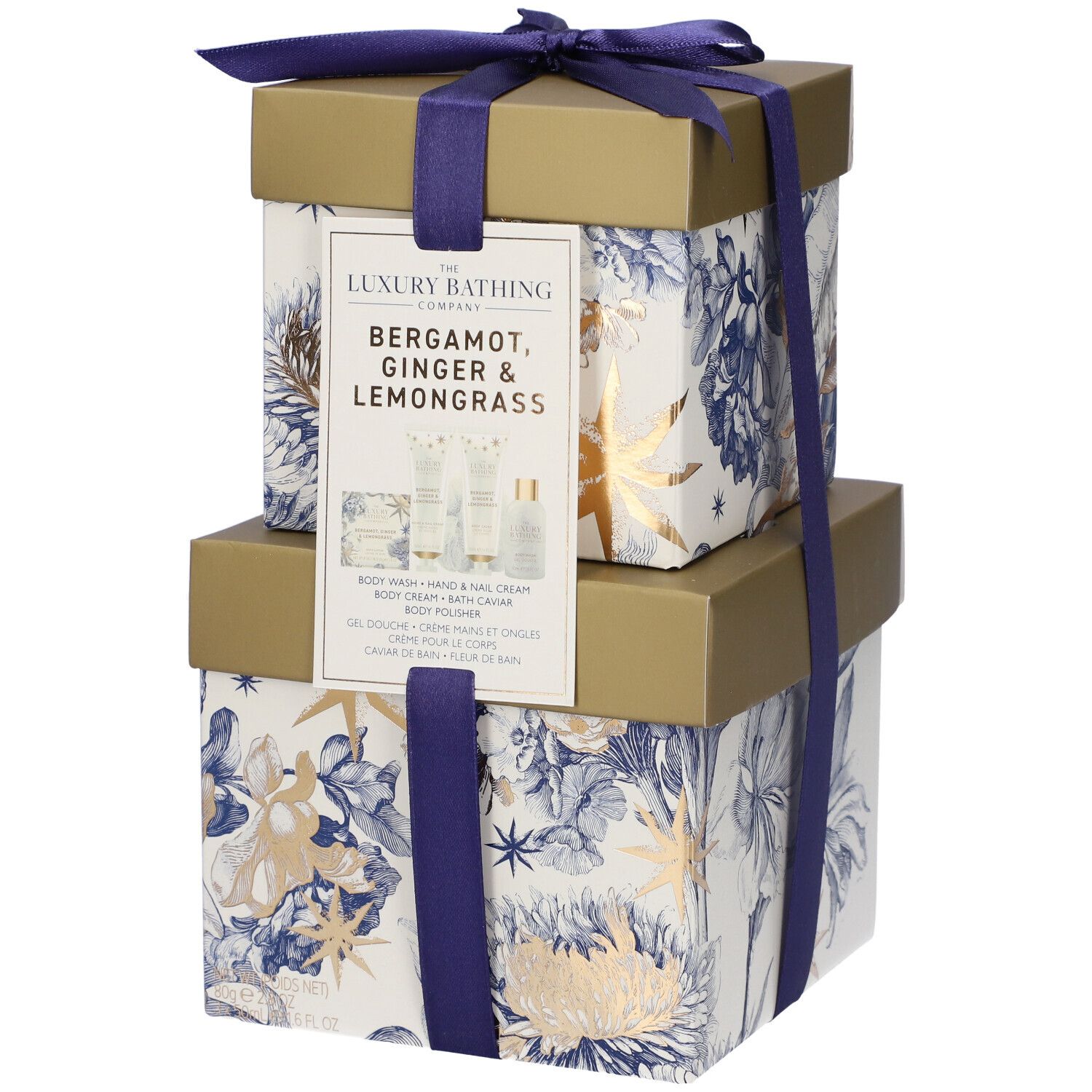 The Luxury Bathing Company Bergamotto, Zenzero & Lemongrass Gel Doccia + Crema Corpo + Crema Mani + Perle da Bagno e Spugna Omaggio