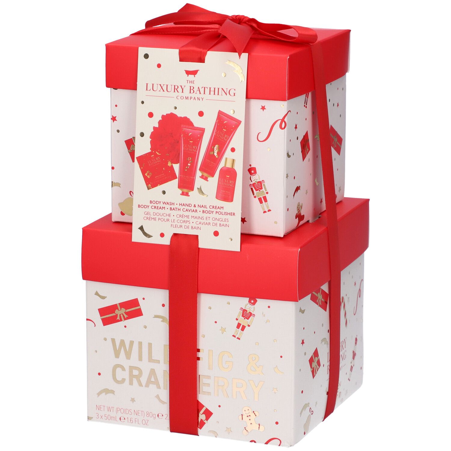 The Luxury Bathing Company Set Regalo Fico Selvatico e Mirtillo Rosso Gel Doccia + Crema Mani e Unghie + Crema Corpo + Spugna Corpo Omaggio