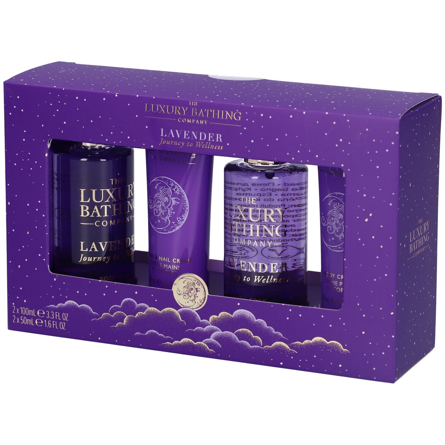 The Luxury Bathing Company Journey to Wellness Lavanda Set Regalo Gel Doccia + Crema Corpo + Crema Mani & Unghie + Schiuma da Bagno