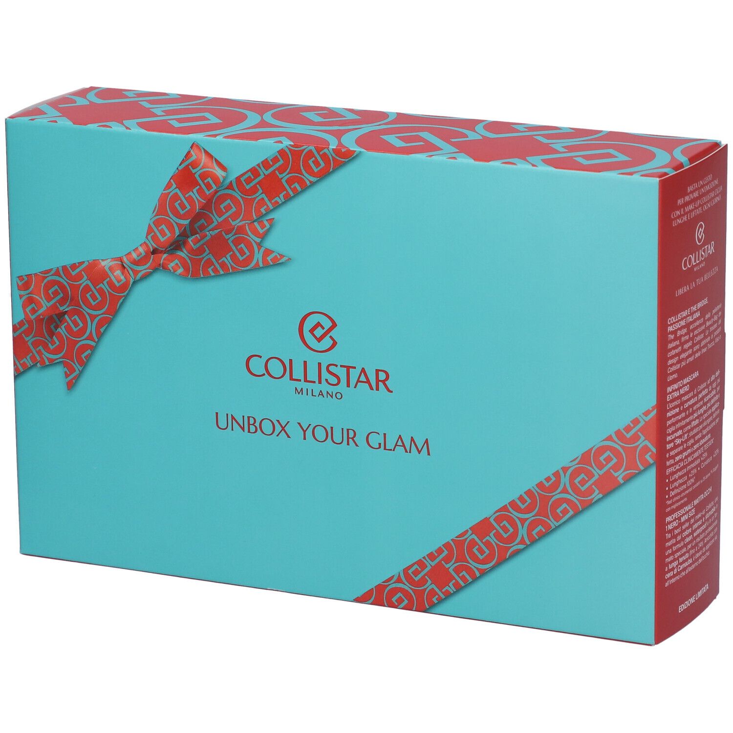 Collistar Cofanetto Unbox Your Glam Infinito Mascara Extra Nero + Professionale Matita Occhi Nero + Pochette THE BRIDGE Omaggio