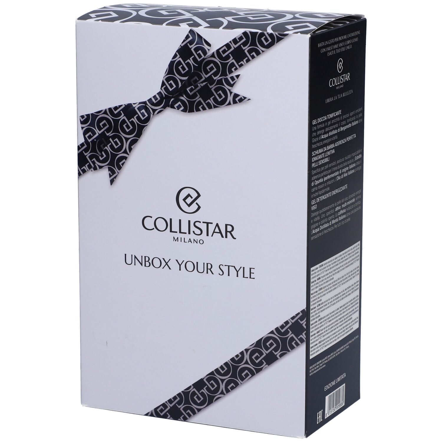 Collistar Unbox Your Style Gel Doccia Tonificante + Schiuma da Barba Aderenza Perfetta Idrante Lenitiva Pelli Sensibili + Gel Detergente Energizzante Viso
