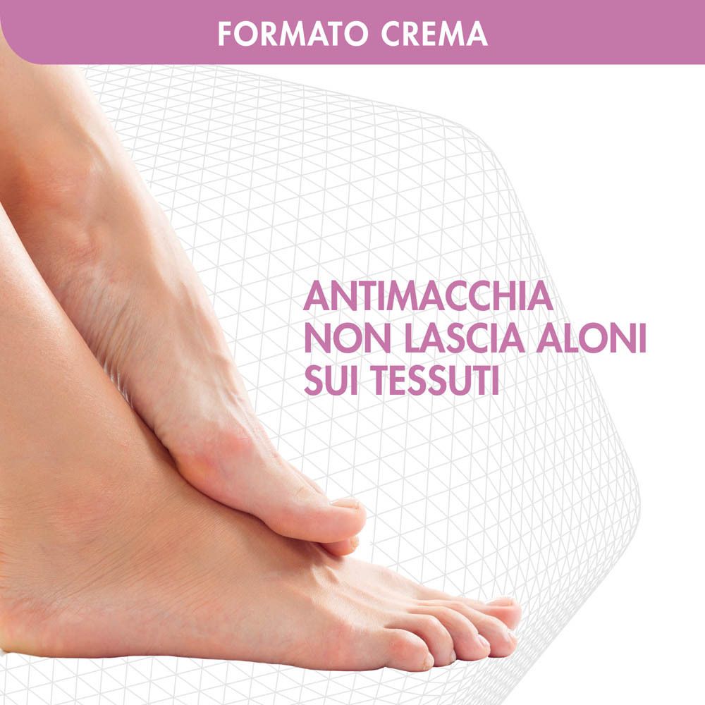 Piedi su una superficie bianca. Antimacchia, non lascia aloni sui tessuti.