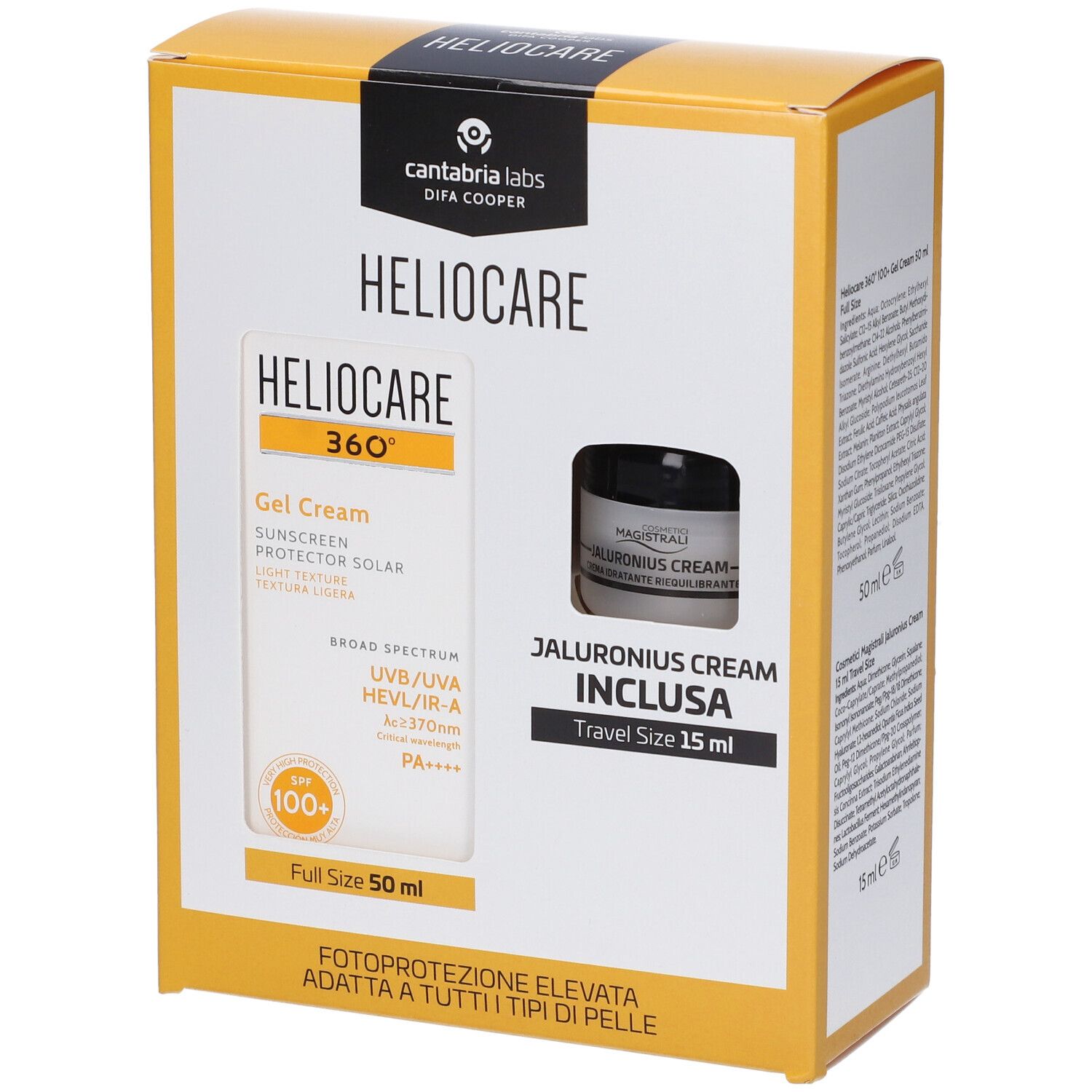 Heliocare 360° 100+ Gel Cream Con Jaluronius Cream Inclusa