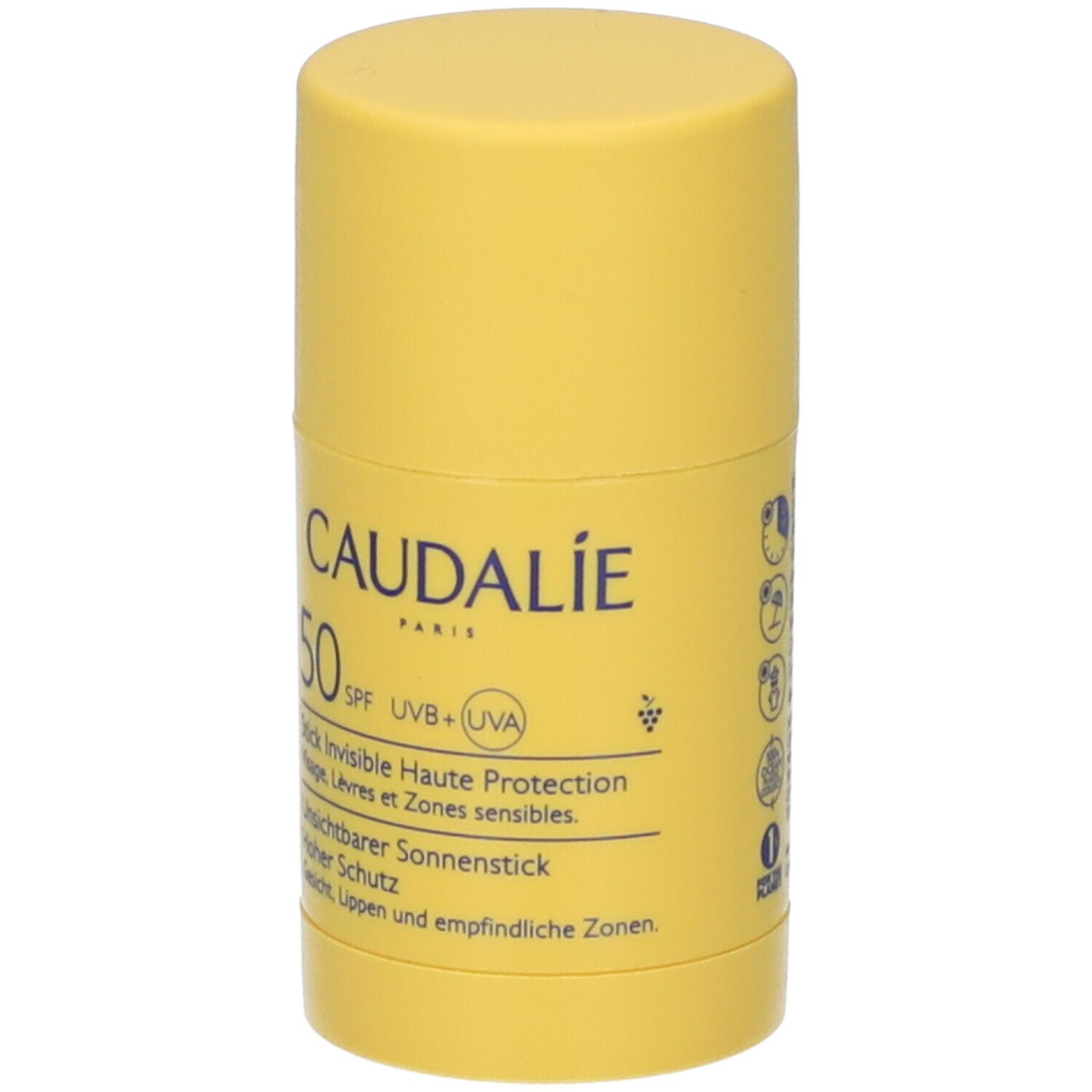 Caudalie Stick Solare SPF 50, invisibile, per viso, labbra e zone sensibili.
