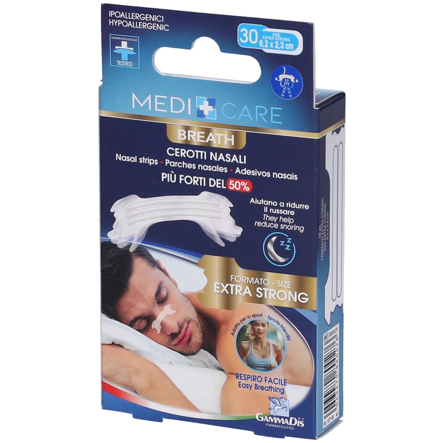 Medicare Breath Cerotti Nasali Extra Strong 5,6 x 1,8 cm 30 Pezzi