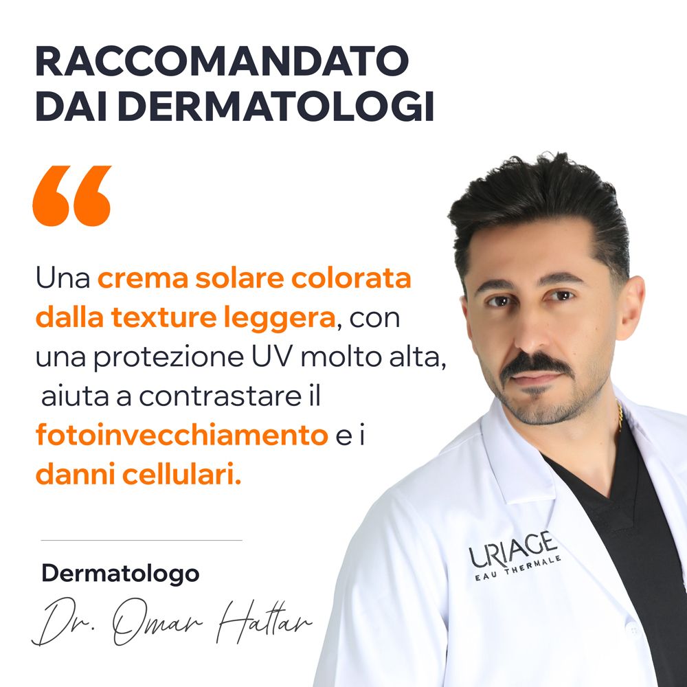 Un dermatologo raccomanda la crema colorata Uriage Bariesun SPF50+.