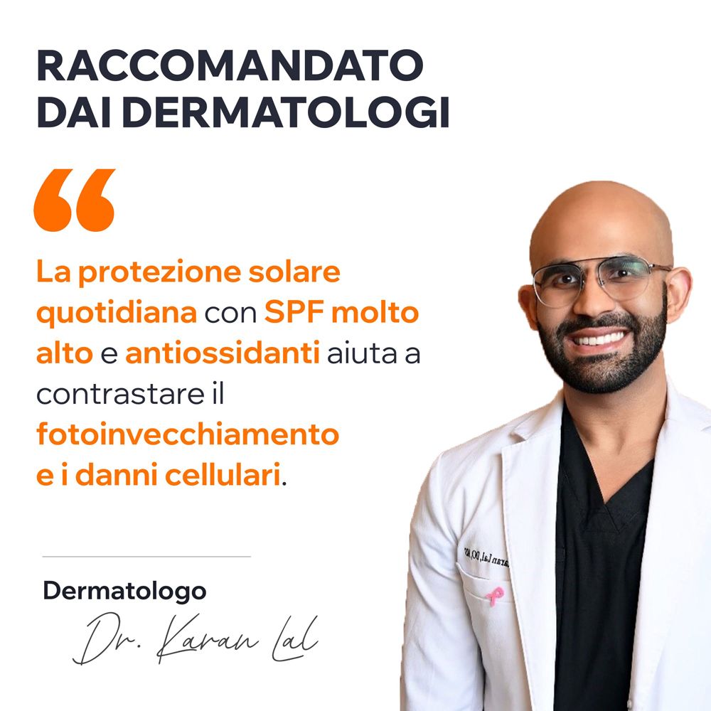 Un dermatologo raccomanda il latte solare Uriage Bariésun contro l'invecchiamento cutaneo.