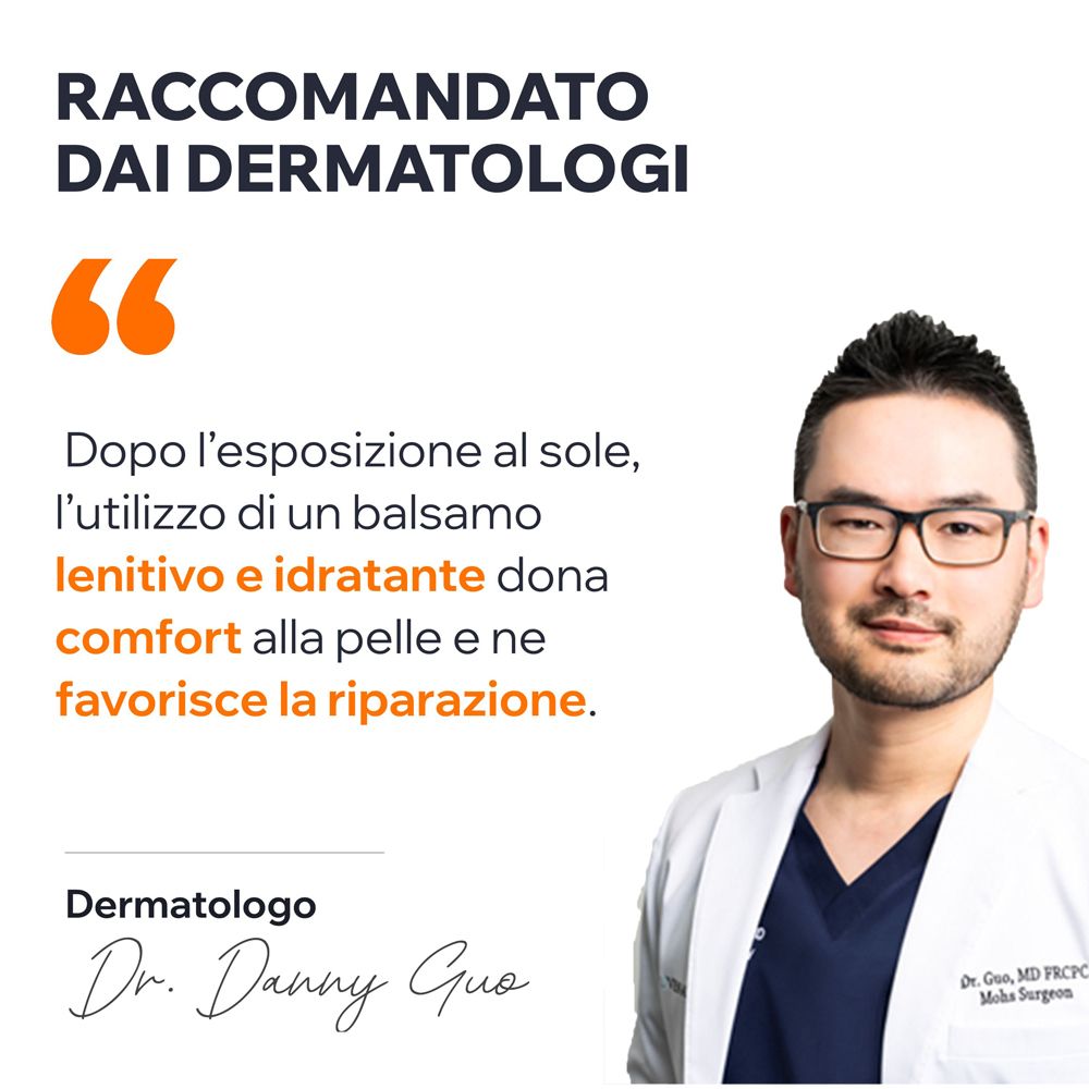 Il dermatologo Dr. Danny Guo raccomanda il balsamo Uriage Bariésun Doposole.