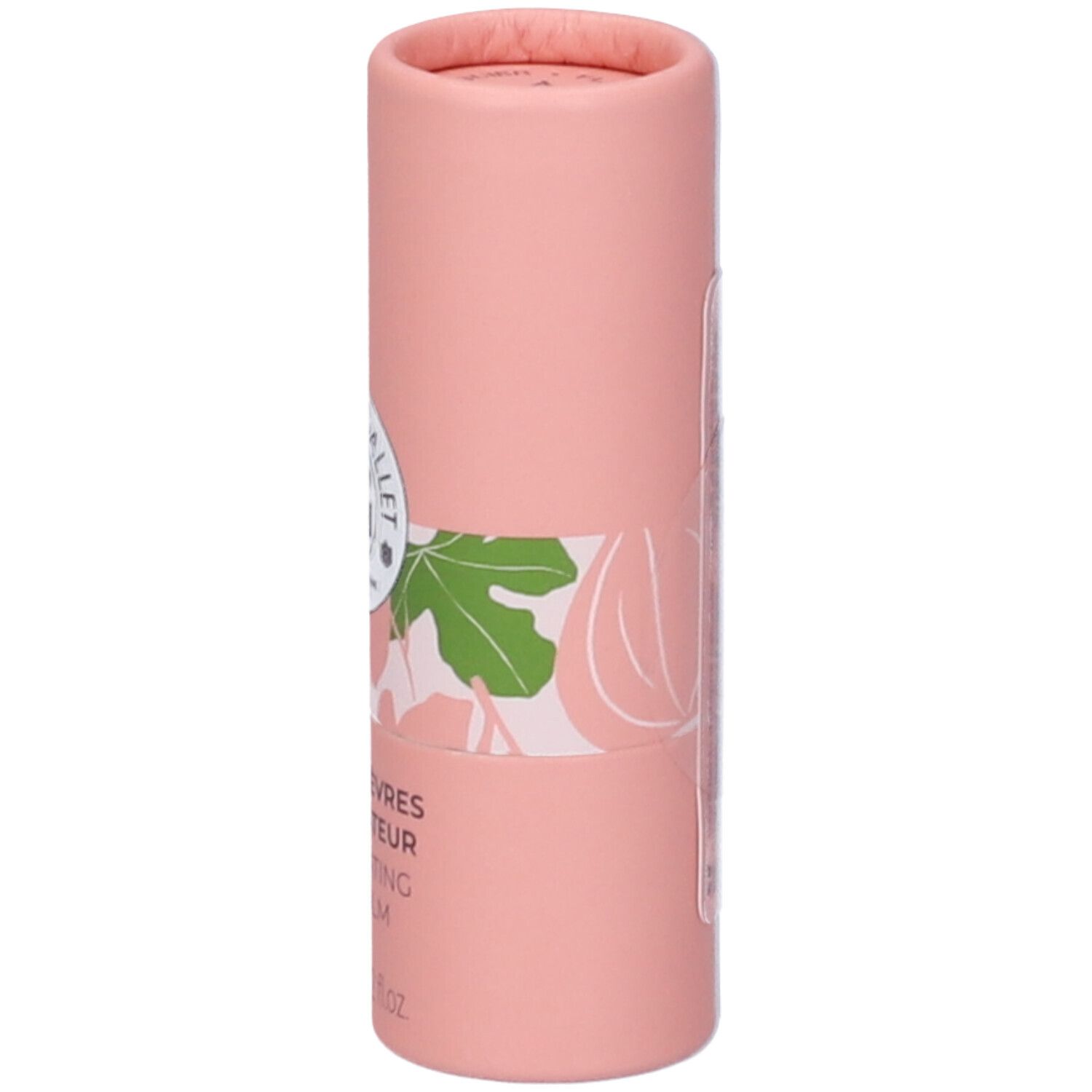 Confezione cilindrica rosa. Logo Roger & Gallet. Scritta: Baume Lèvres Sublimateur, 3,5 g.