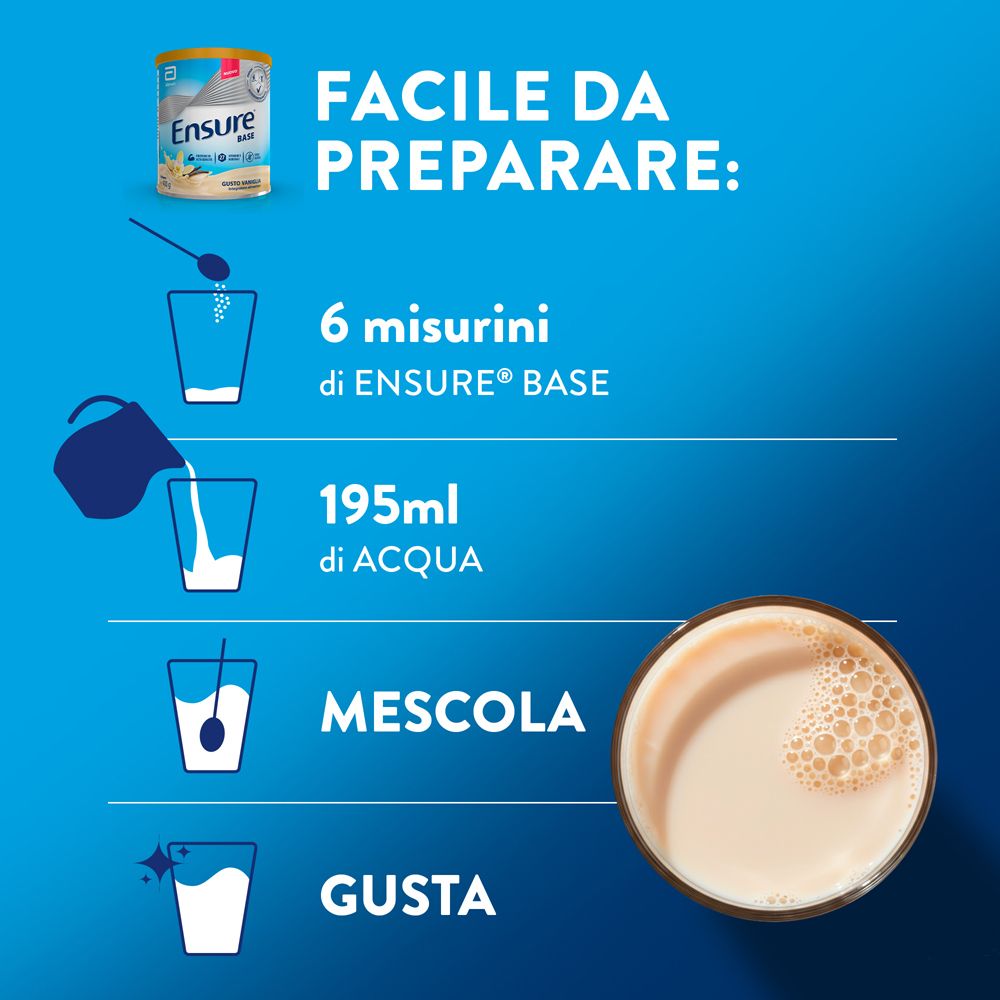 Ensure Base Vaniglia in polvere in lattina, 400g.