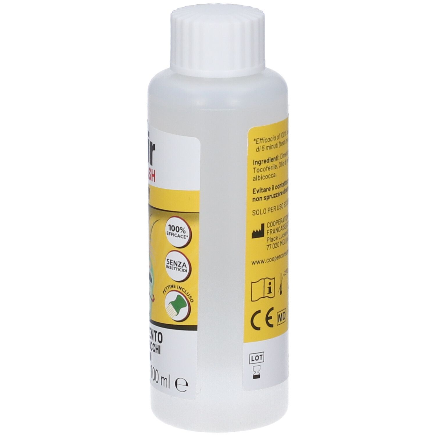 Flacone AFTIR FLASH SPRAY con etichetta che evidenzia 100% efficacia e 'senza insetticidi'.