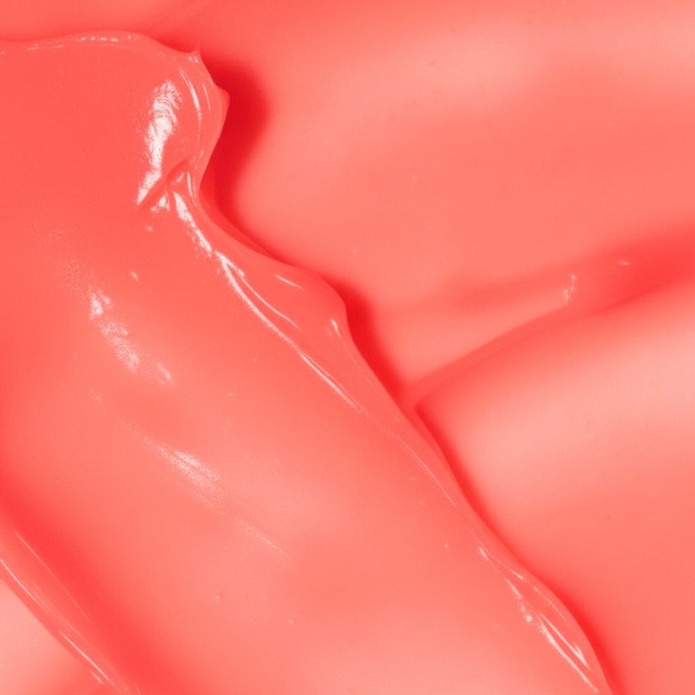 Primo piano di balsamo rosso. Superficie lucida e liscia.