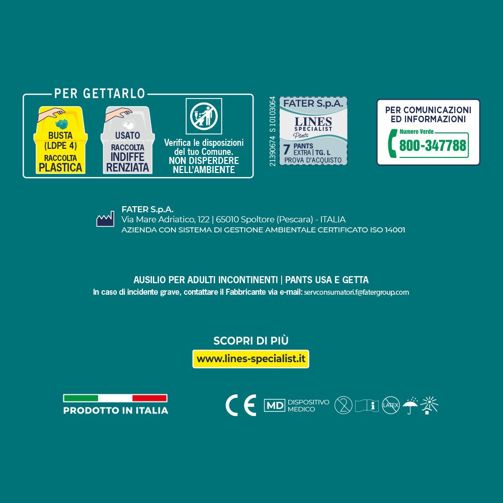 Retro confezione Lines Specialist Pants. Informazioni sullo smaltimento, produttore e contatti.