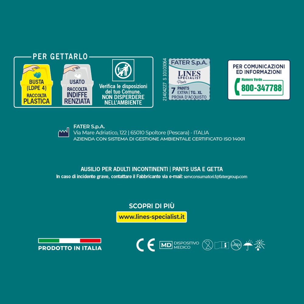 Retro confezione Lines Specialist Pants Unisex Extra XL. Informazioni su produttore, smaltimento e contatti.