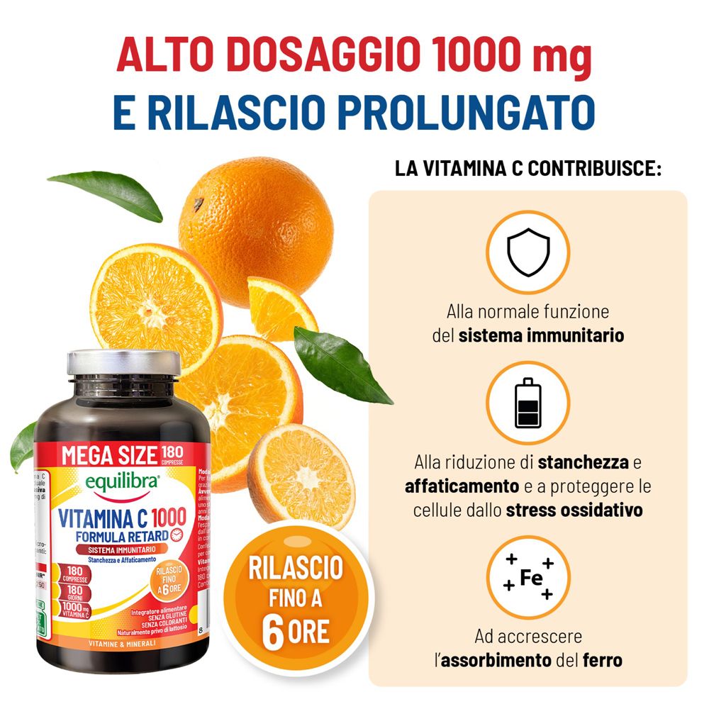 Flacone da 180 compresse, scorta 6 mesi, 1 compressa al giorno.