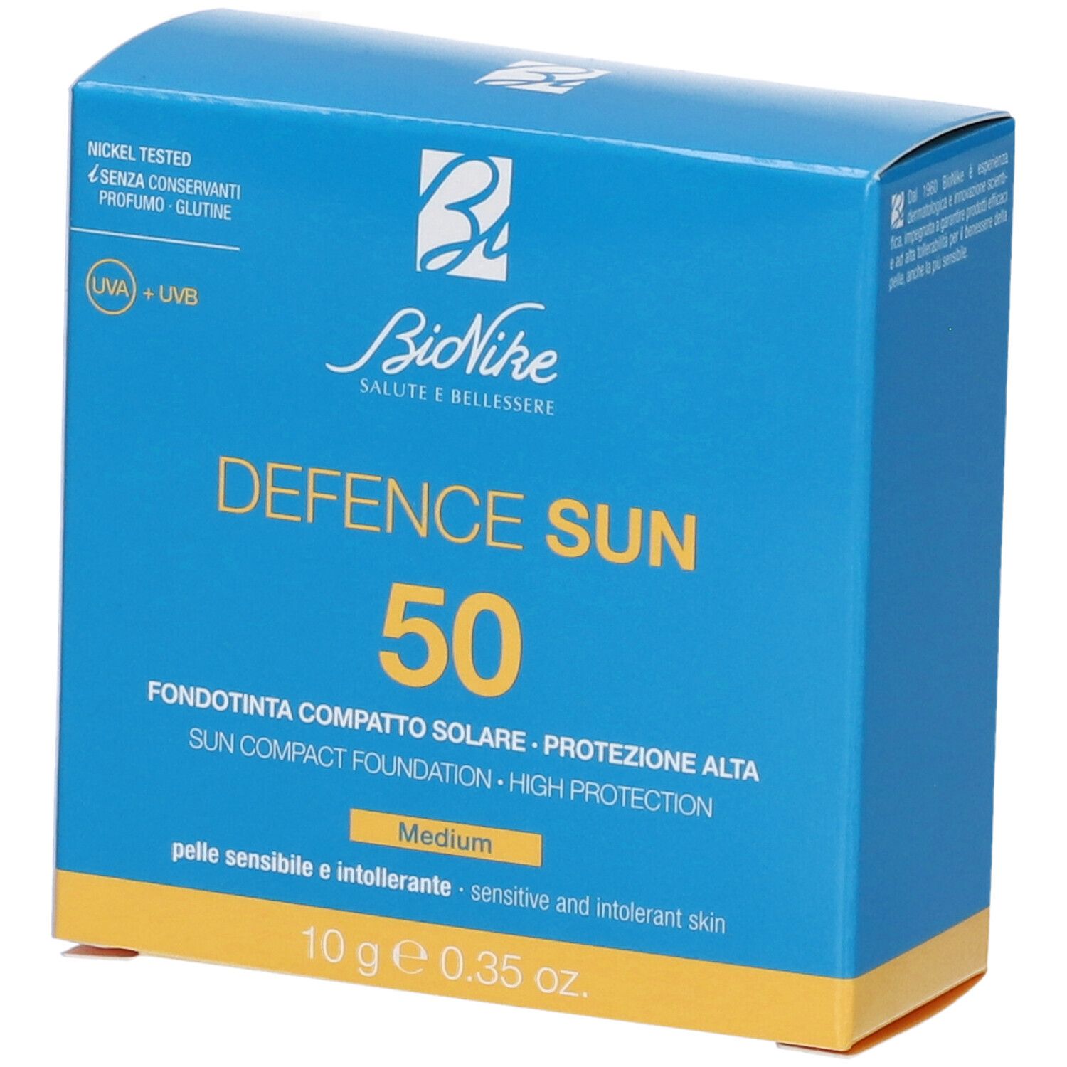 Bionike Defence Sun Fondotinta Compatto Solare Protezione Alta Tono N2 Medium