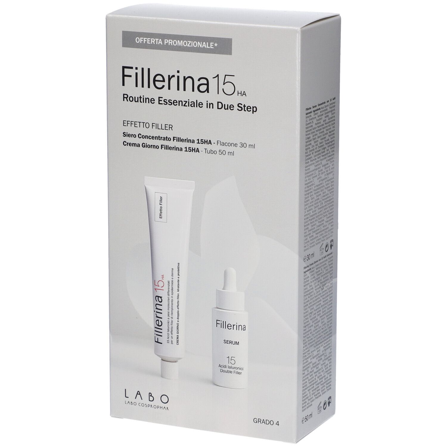 Labo Suisse Kit Regalo Fillerina 15HA Routine Essenziale Effetto Filler Crema Giorno + Serum Concentrato Grado 4
