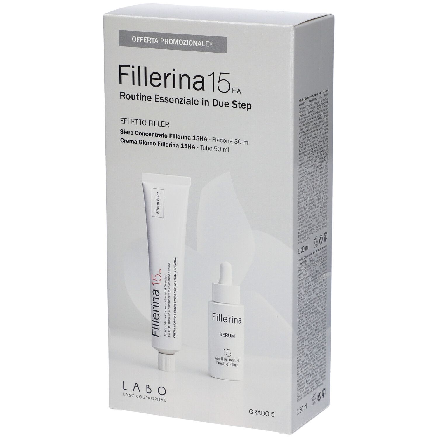 Labo Suisse Kit Regalo Fillerina 15HA Routine Essenziale Effetto Filler Crema Giorno + Serum Concentrato Grado 5