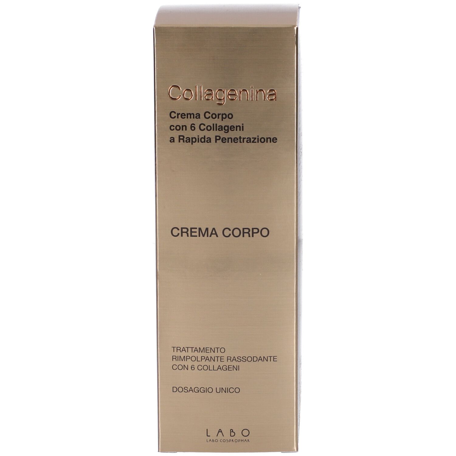 Confezione del prodotto. Scritta: Collagenina Crema Corpo.