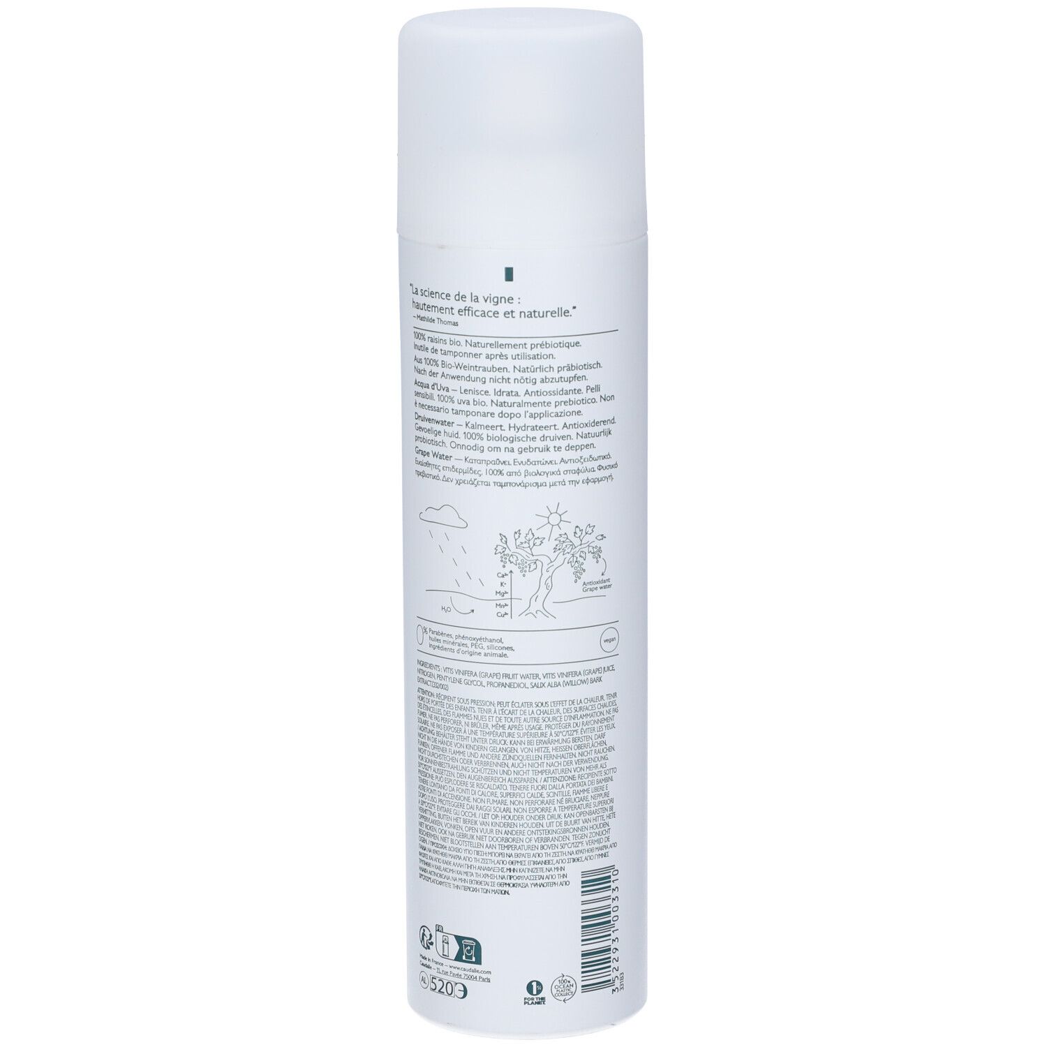 Caudalie Acqua di Uva: Lenisce, idrata, antiossidante. Per pelli sensibili.