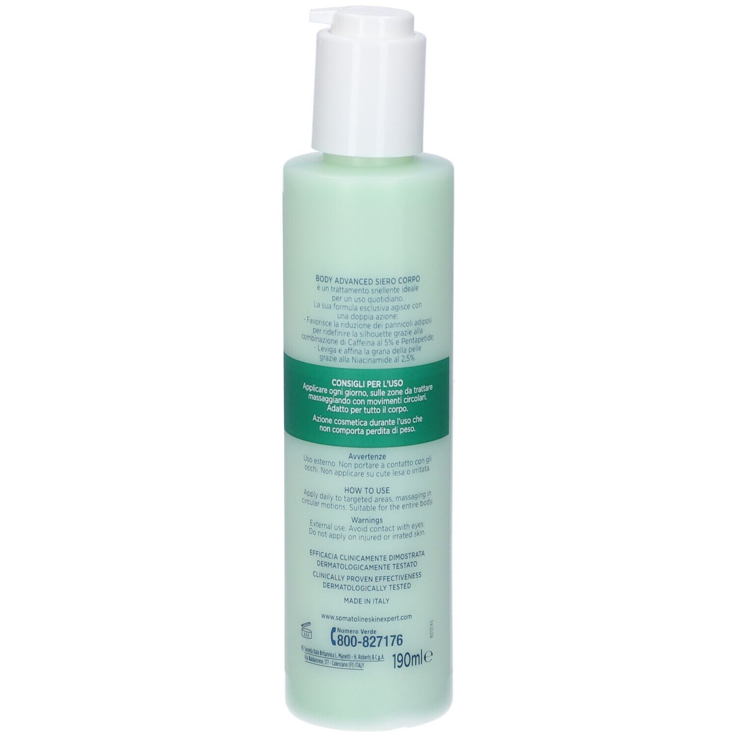 Flacone con erogatore, Somatoline SkinExpert Body Advanced Siero Corpo.