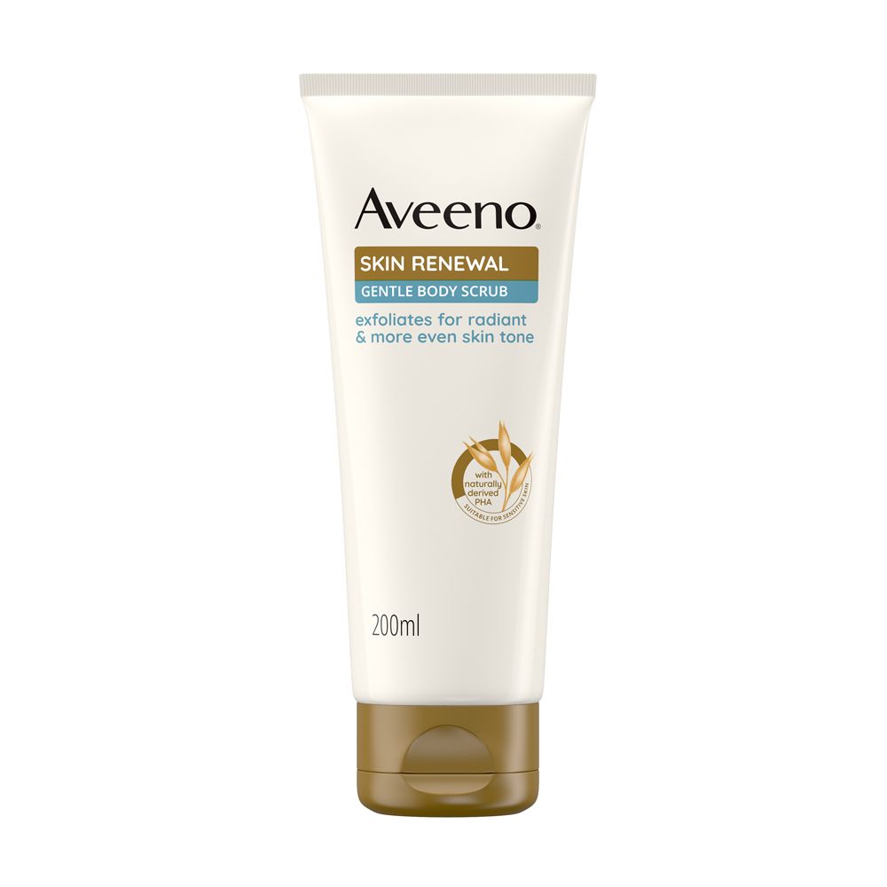 Aveeno Skin Renewal Scrub Corpo Delicato con PHA e Niacinamide per pelle secca e ruvidal