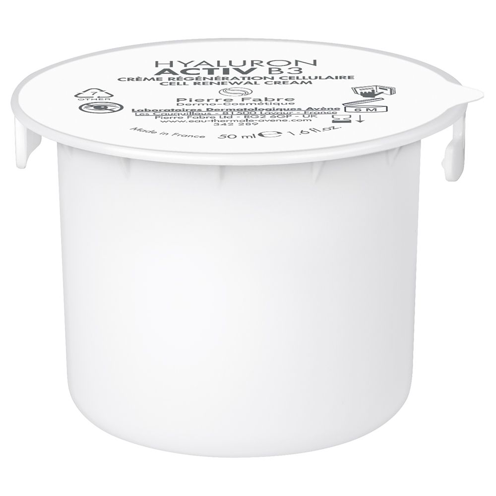 Vasetto bianco di crema rigenerante cellulare Hyaluron Activ B3, 50 ml.