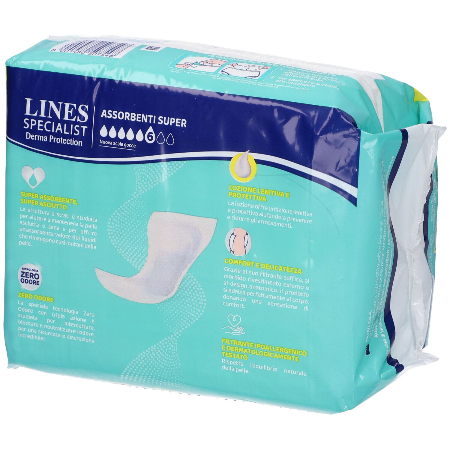 Retro: Lines Specialist Derma Protection, super assorbente, Zero Odore, ipoallergenico.