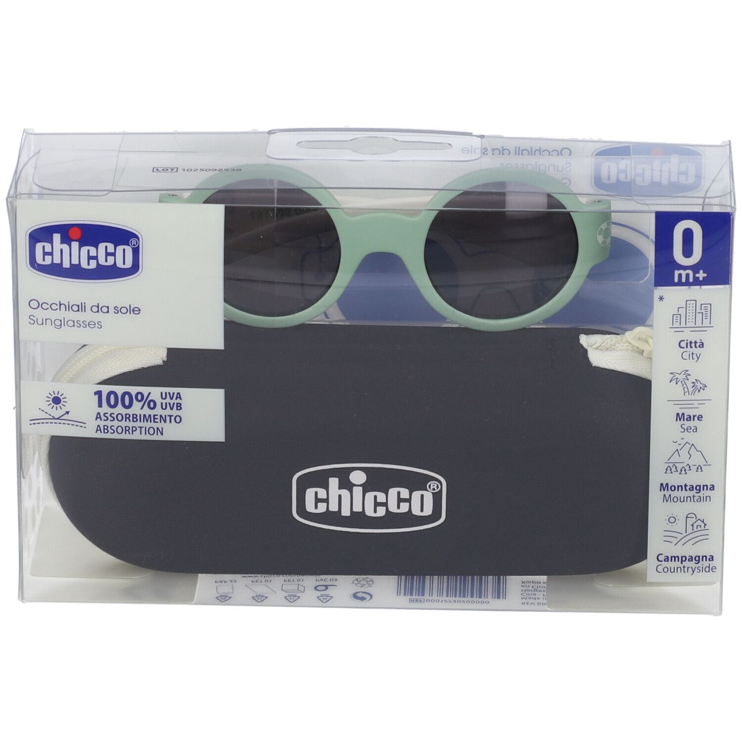 Chicco Occhiali da Sole per Bambini Lenti Fume' Colore Verde 0+