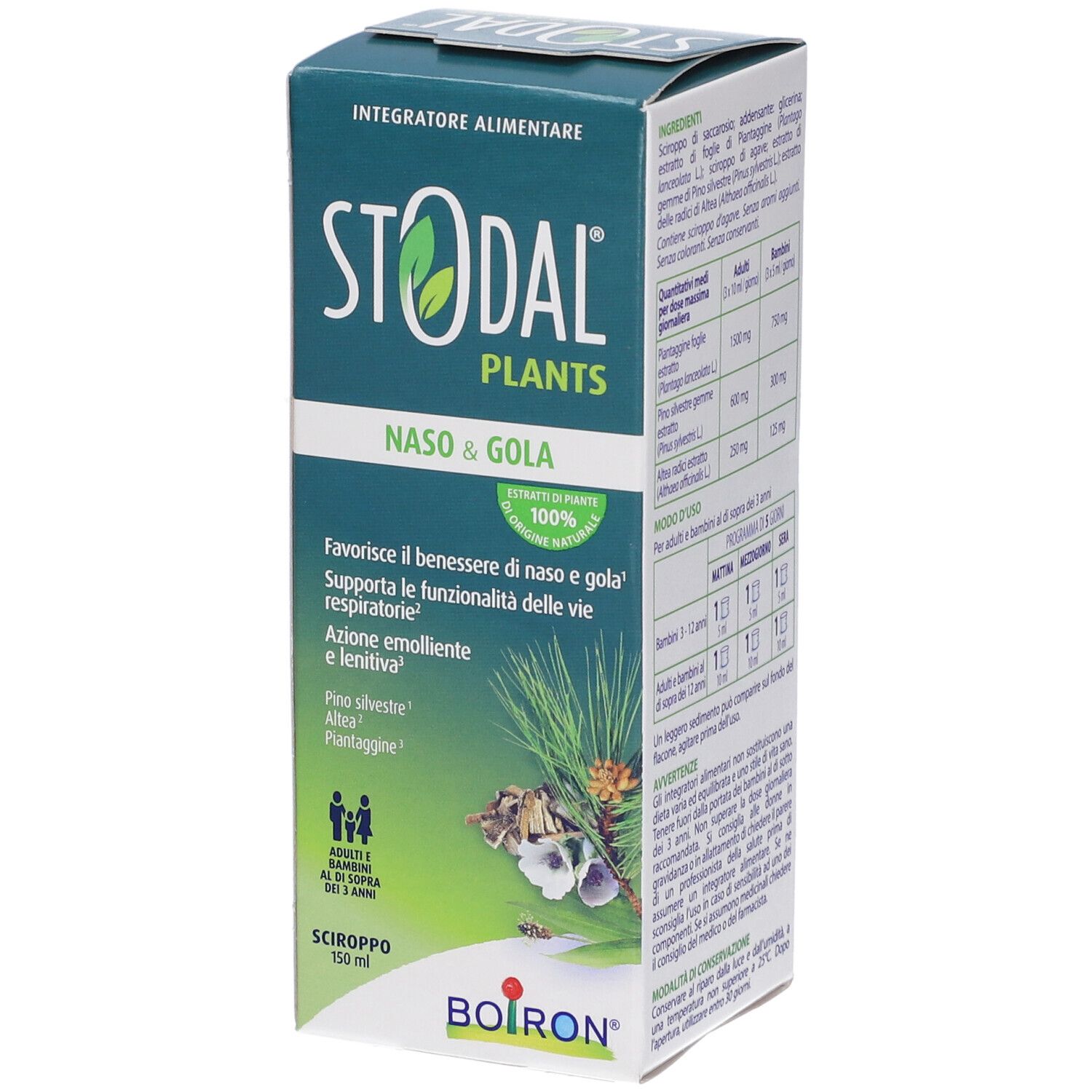 Sciroppo Boiron Stodal Plants Naso e Gola, 150 ml.