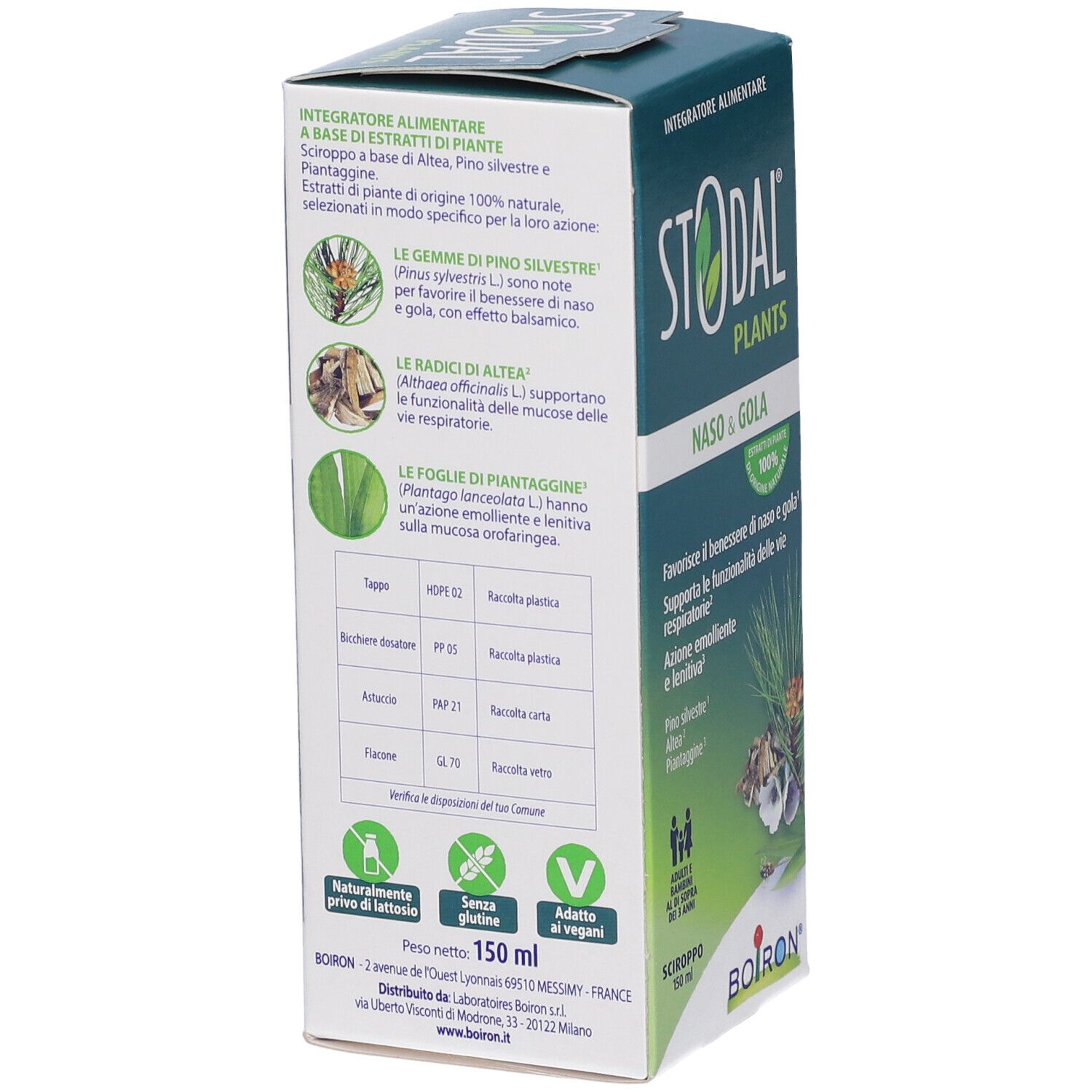STODAL PLANTS NASO E GOLA. Integratore alimentare a base di estratti vegetali. 150 ml.