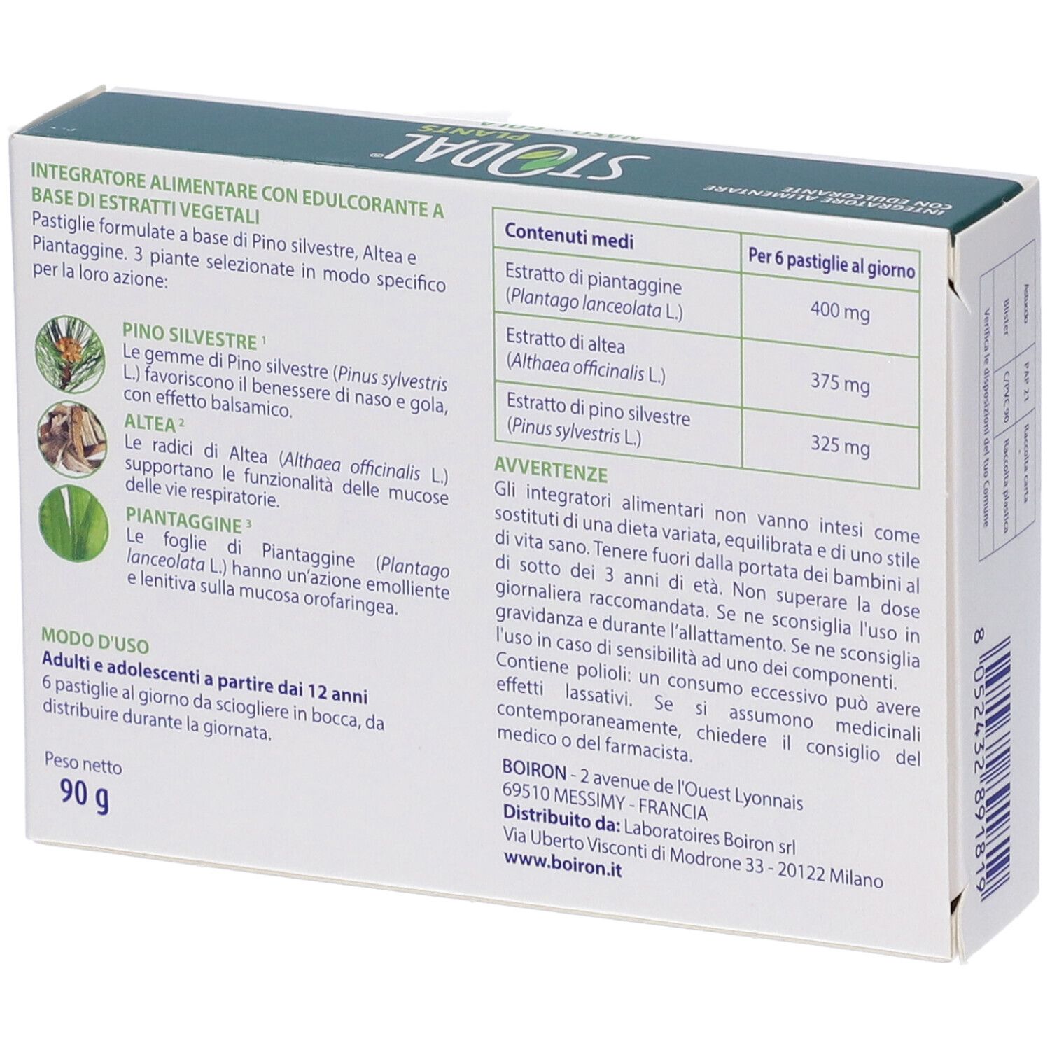 Confezione di pastiglie per la tosse Stodal, 90g.