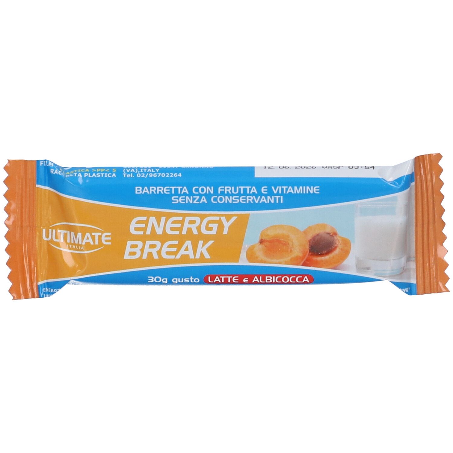 Ultimate Italia Energy Break Barretta Proteica Gusto Latte e Albicocca