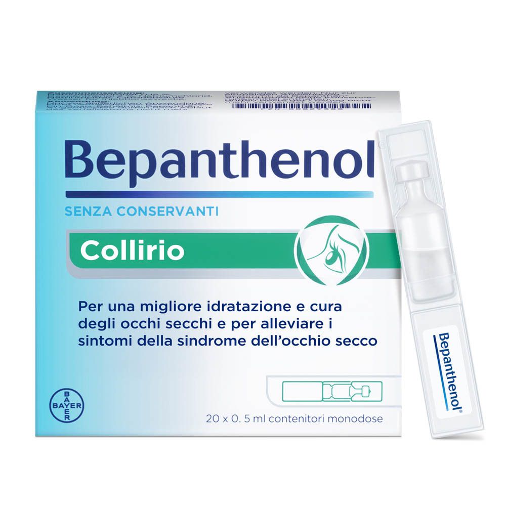 Bepanthenol Collirio Gocce Monodose, Lacrime artificiali senza conservanti