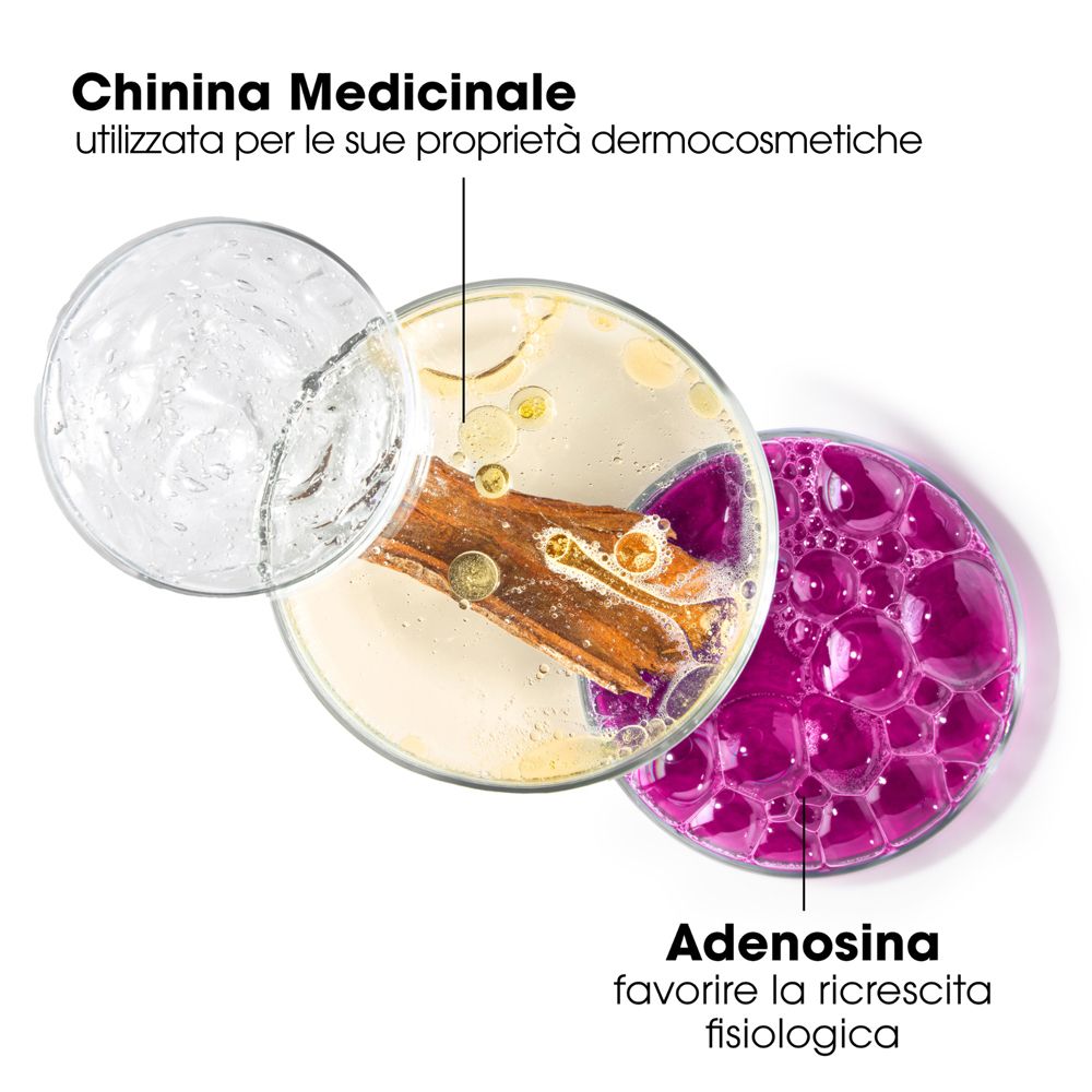 Esperimenti di laboratorio con estratto di China e Adenosina per la crescita dei capelli.