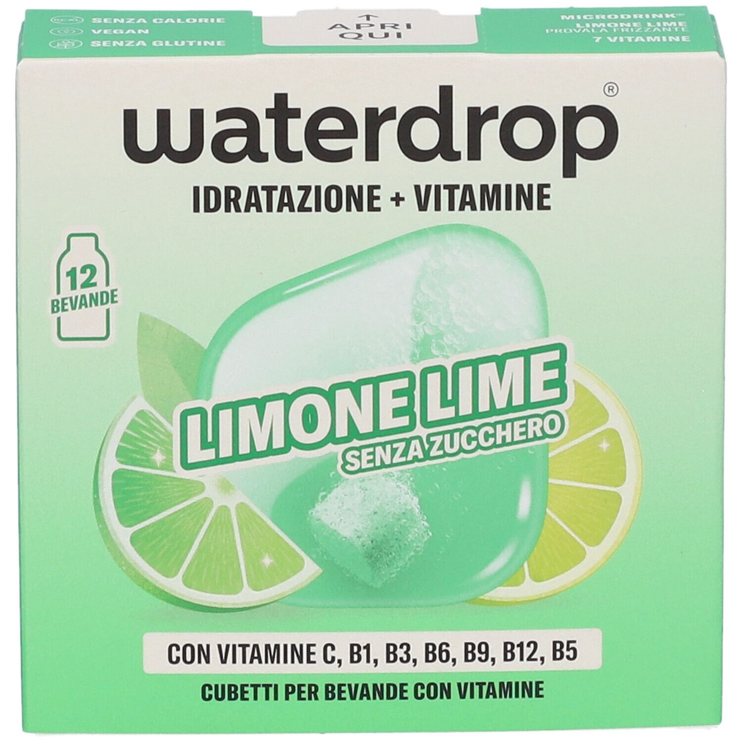 Waterdrop Microdrink Limone Lime: 12 cubetti senza zucchero con vitamine.