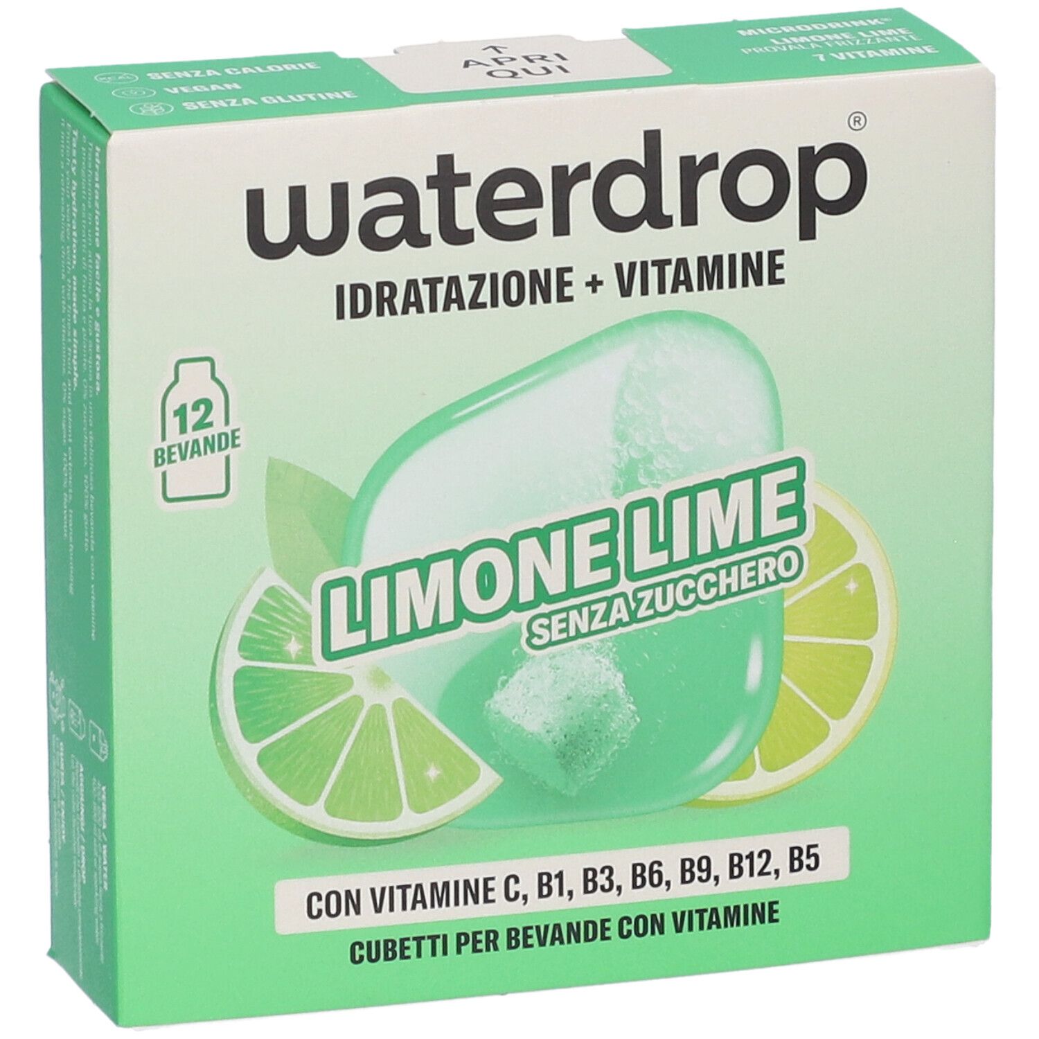 Waterdrop Microdrink Limone Lime: 12 cubetti senza zucchero con vitamine.