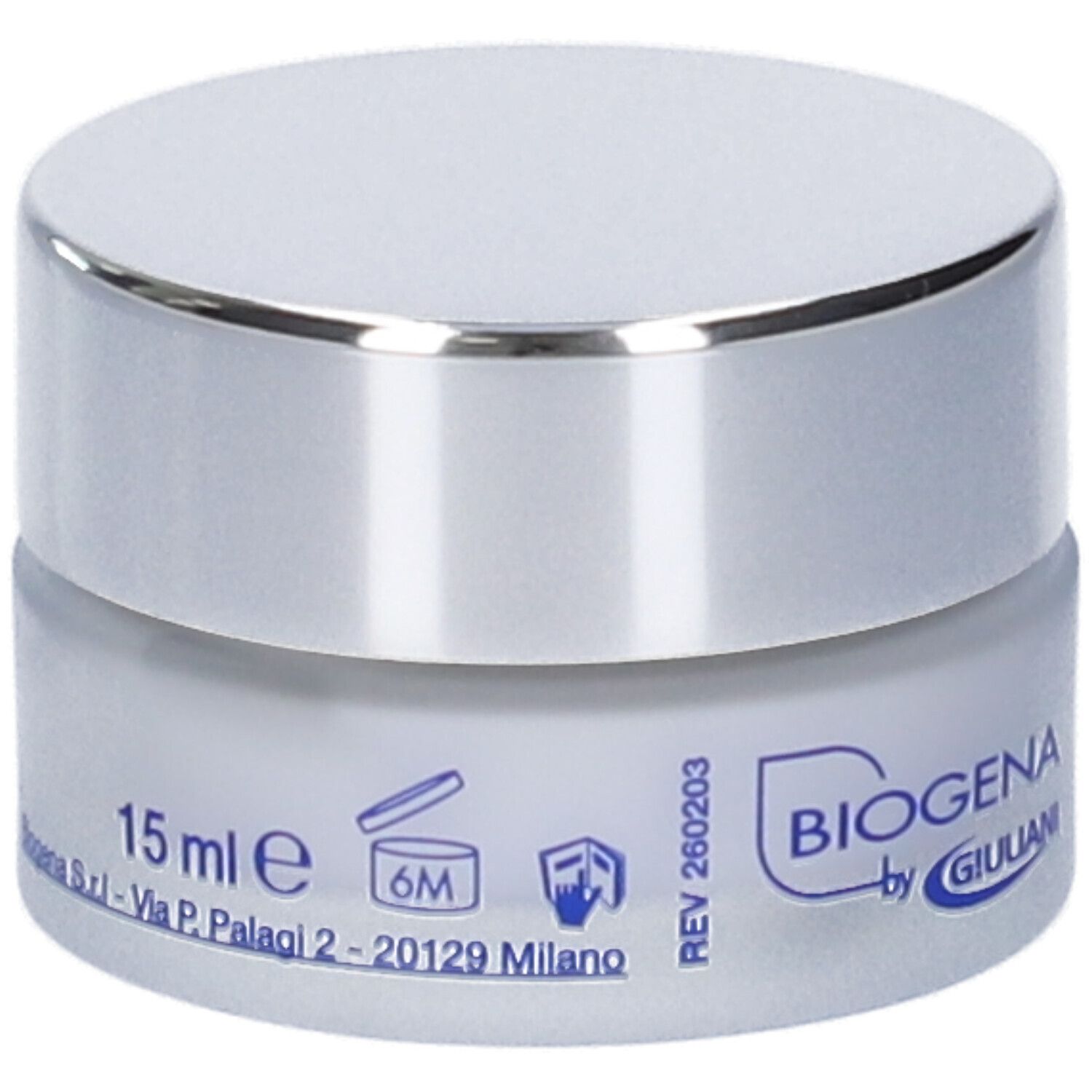 Vasetto crema contorno occhi Bioliftan, 15 ml, con tappo e dati produttore.