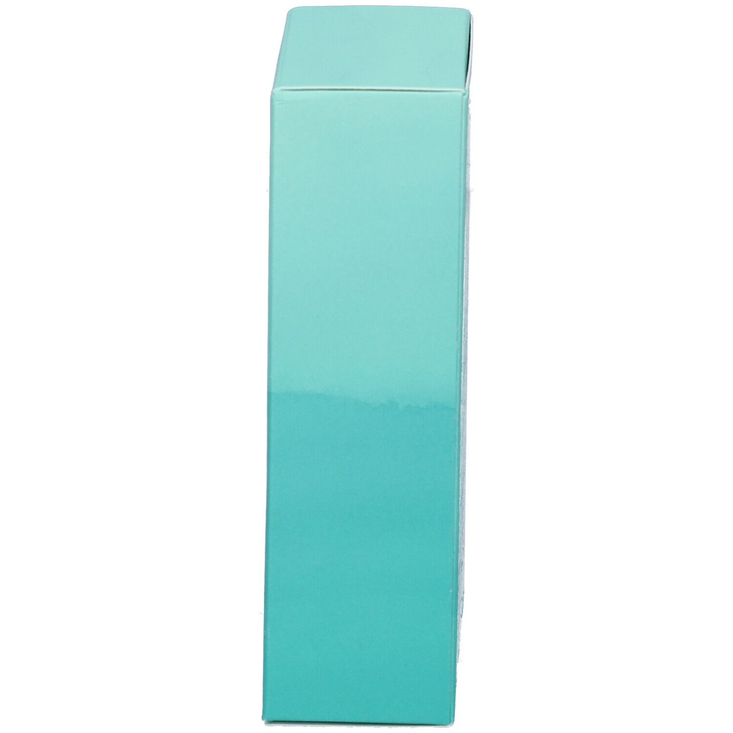 Scatola azzurra. Superficie lucida. Forma rettangolare.