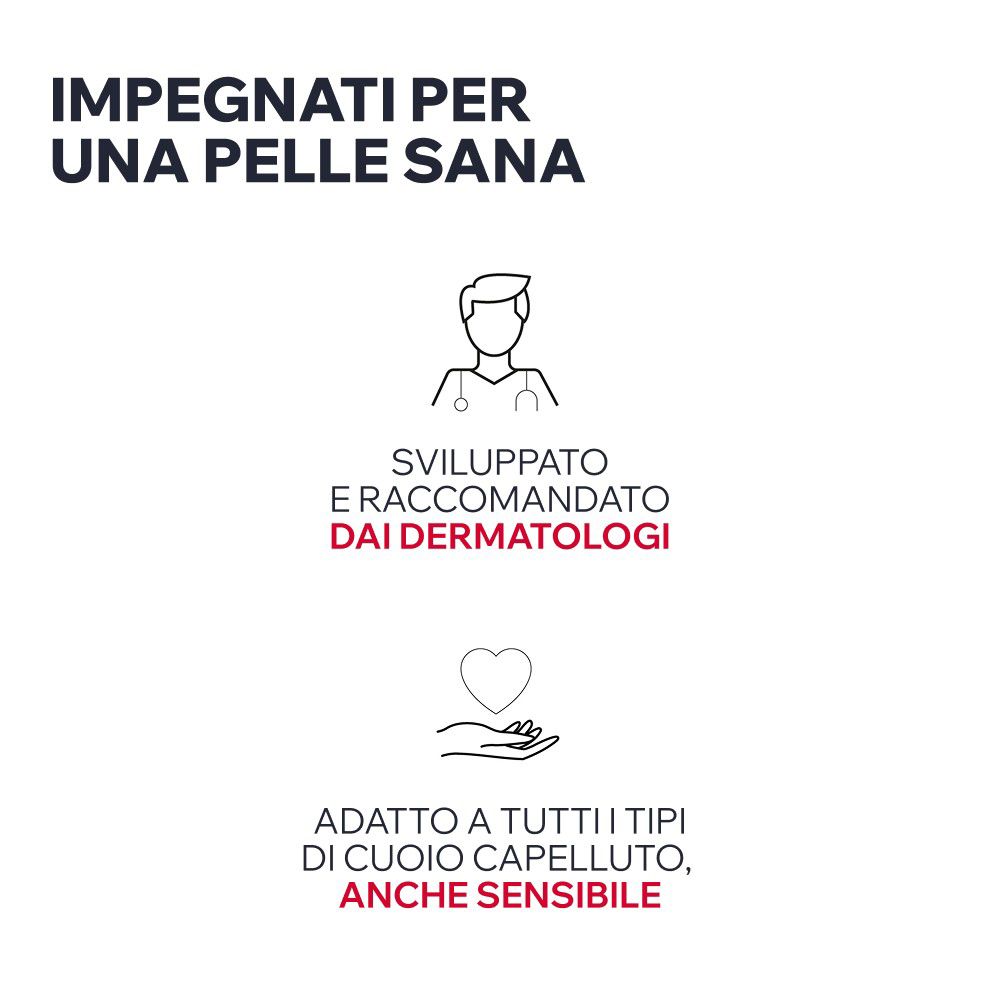 Illustrazione di un medico con stetoscopio. Testo: Sviluppato e raccomandato dai dermatologi.